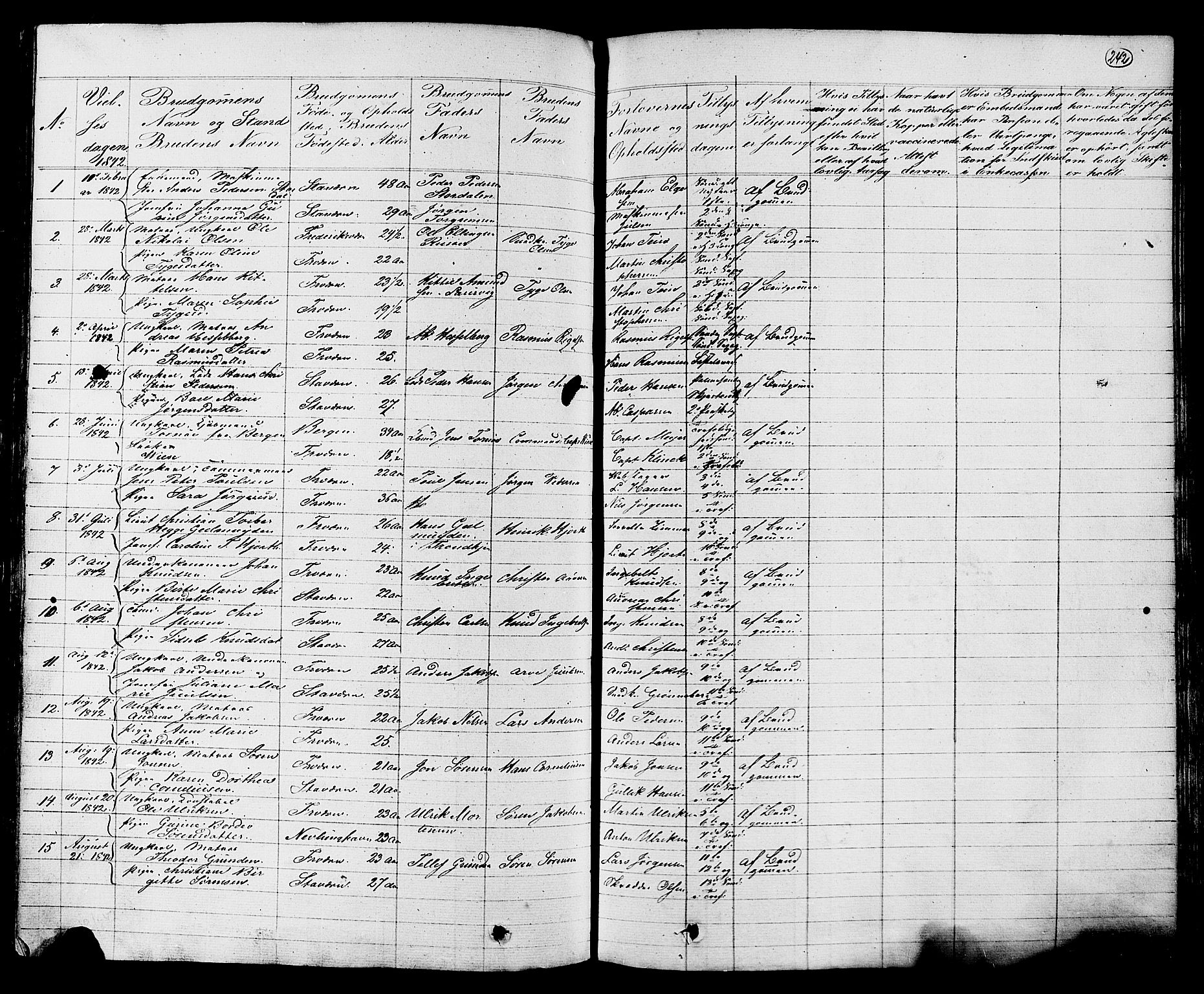 Stavern kirkebøker, SAKO/A-318/G/Ga/L0002: Parish register (copy) no. 2, 1839-1909, p. 242