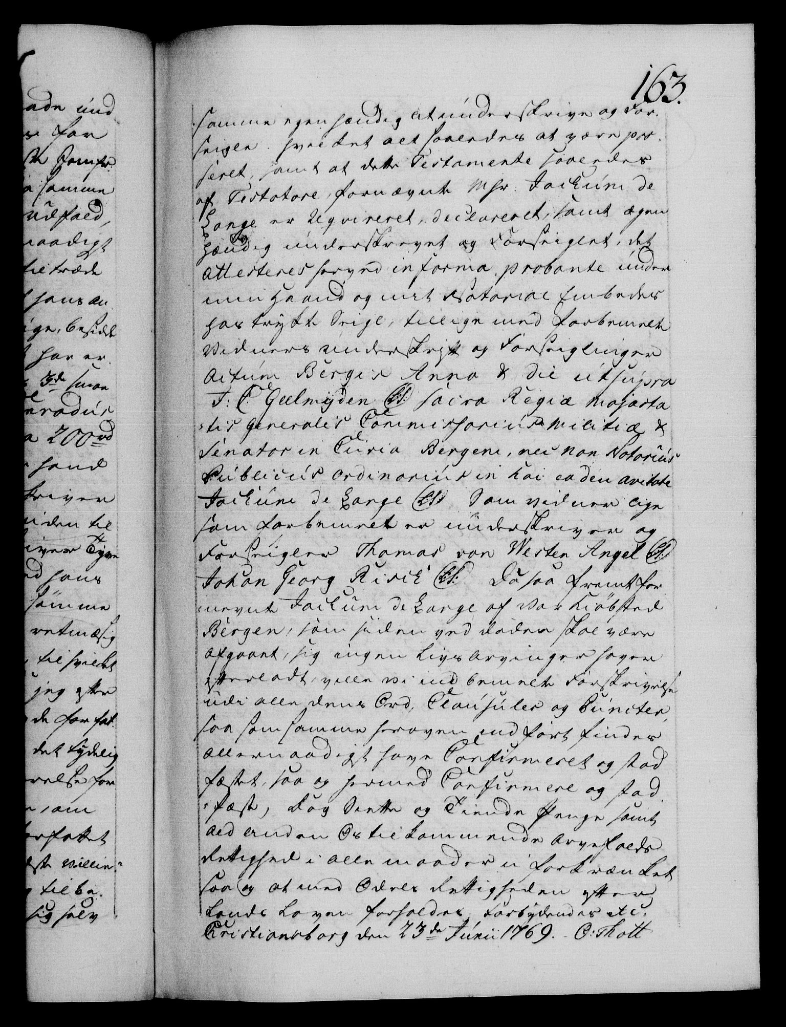 Danske Kanselli 1572-1799, AV/RA-EA-3023/F/Fc/Fca/Fcaa/L0044: Norske registre, 1769-1771, p. 163a