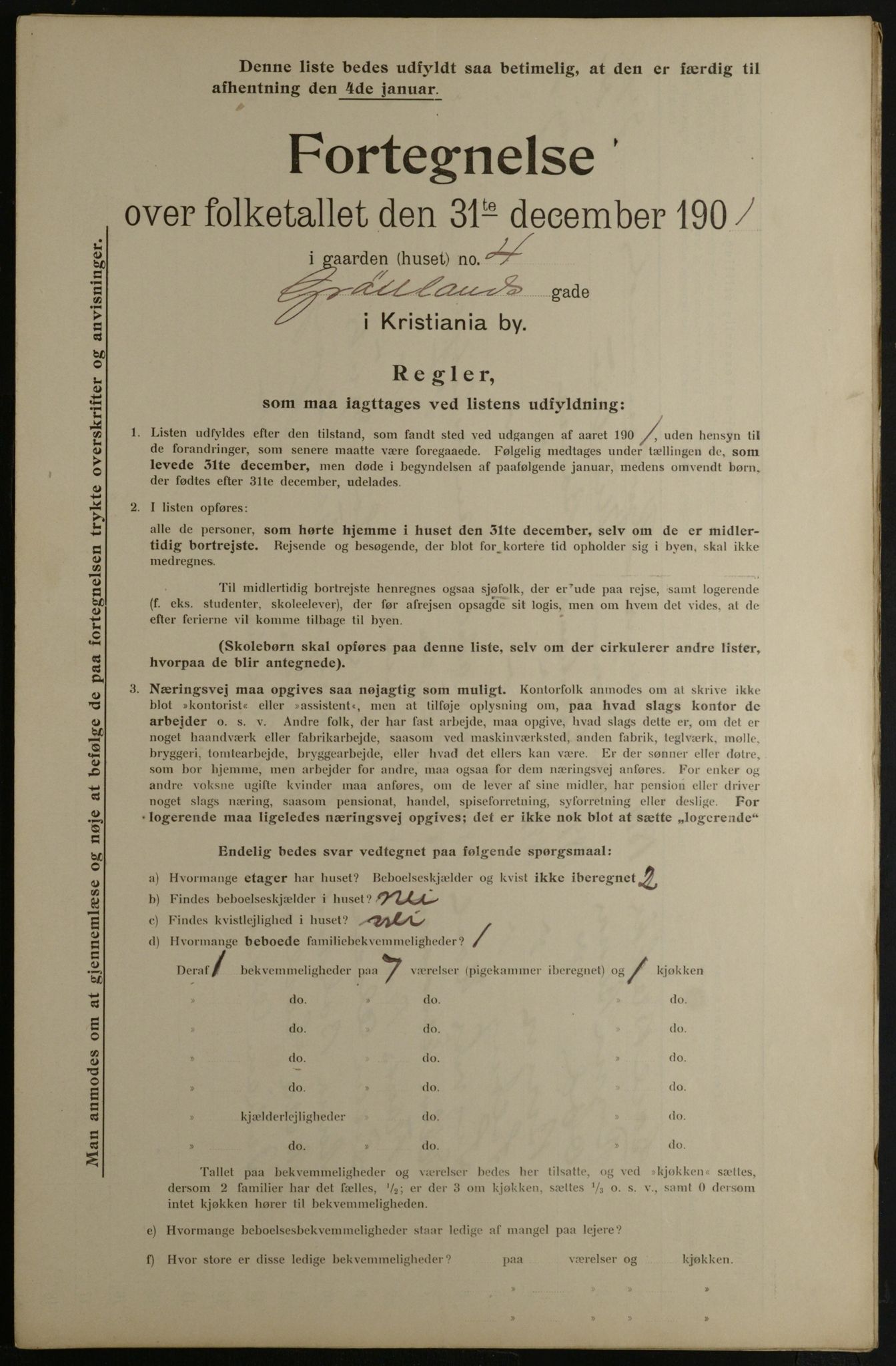 OBA, Municipal Census 1901 for Kristiania, 1901, p. 5045