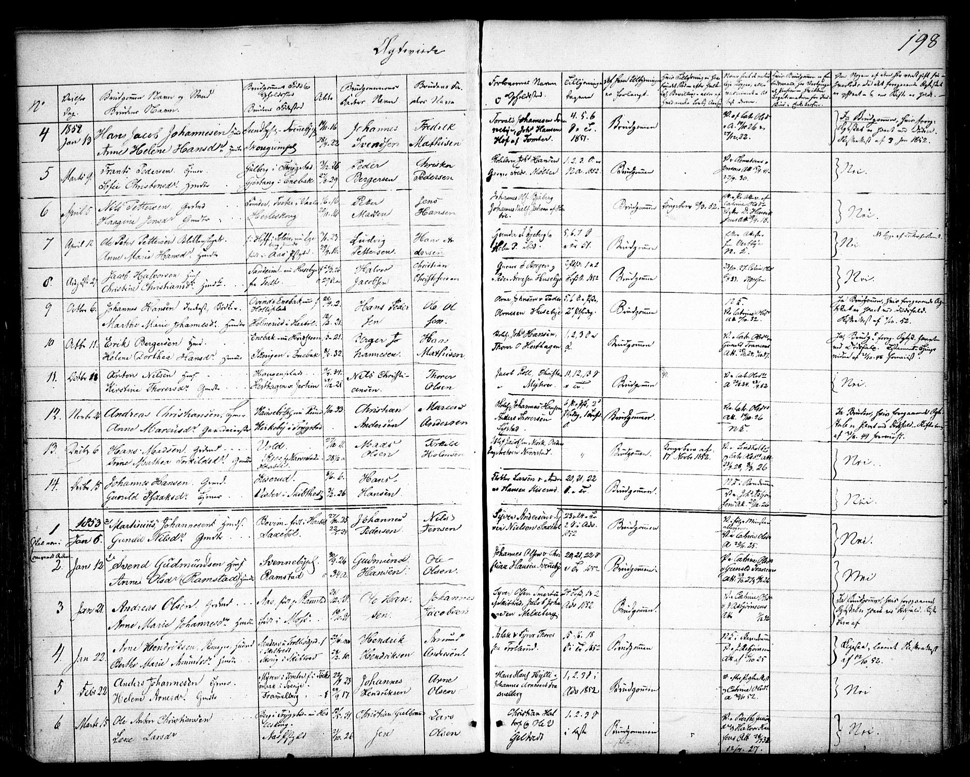 Spydeberg prestekontor Kirkebøker, SAO/A-10924/F/Fa/L0005: Parish register (official) no. I 5, 1842-1862, p. 198