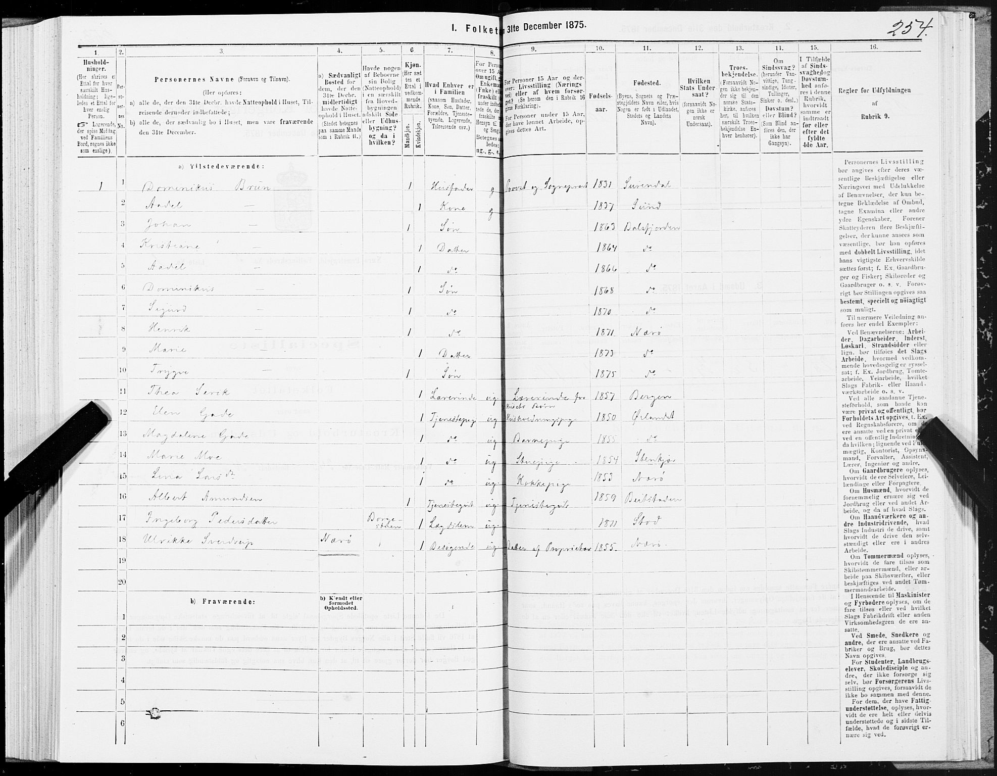 SAT, 1875 census for 1751P Nærøy, 1875, p. 2254