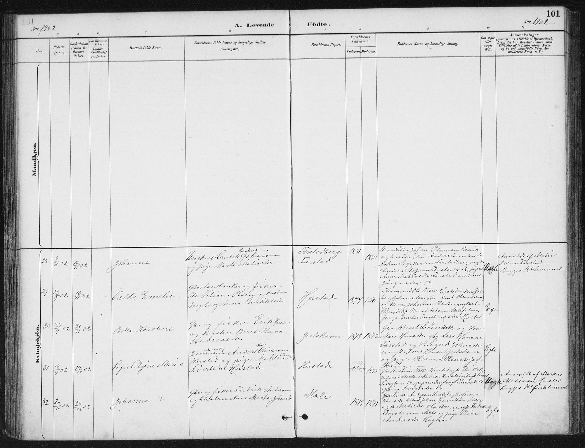 Ministerialprotokoller, klokkerbøker og fødselsregistre - Møre og Romsdal, SAT/A-1454/567/L0783: Parish register (copy) no. 567C03, 1887-1903, p. 101