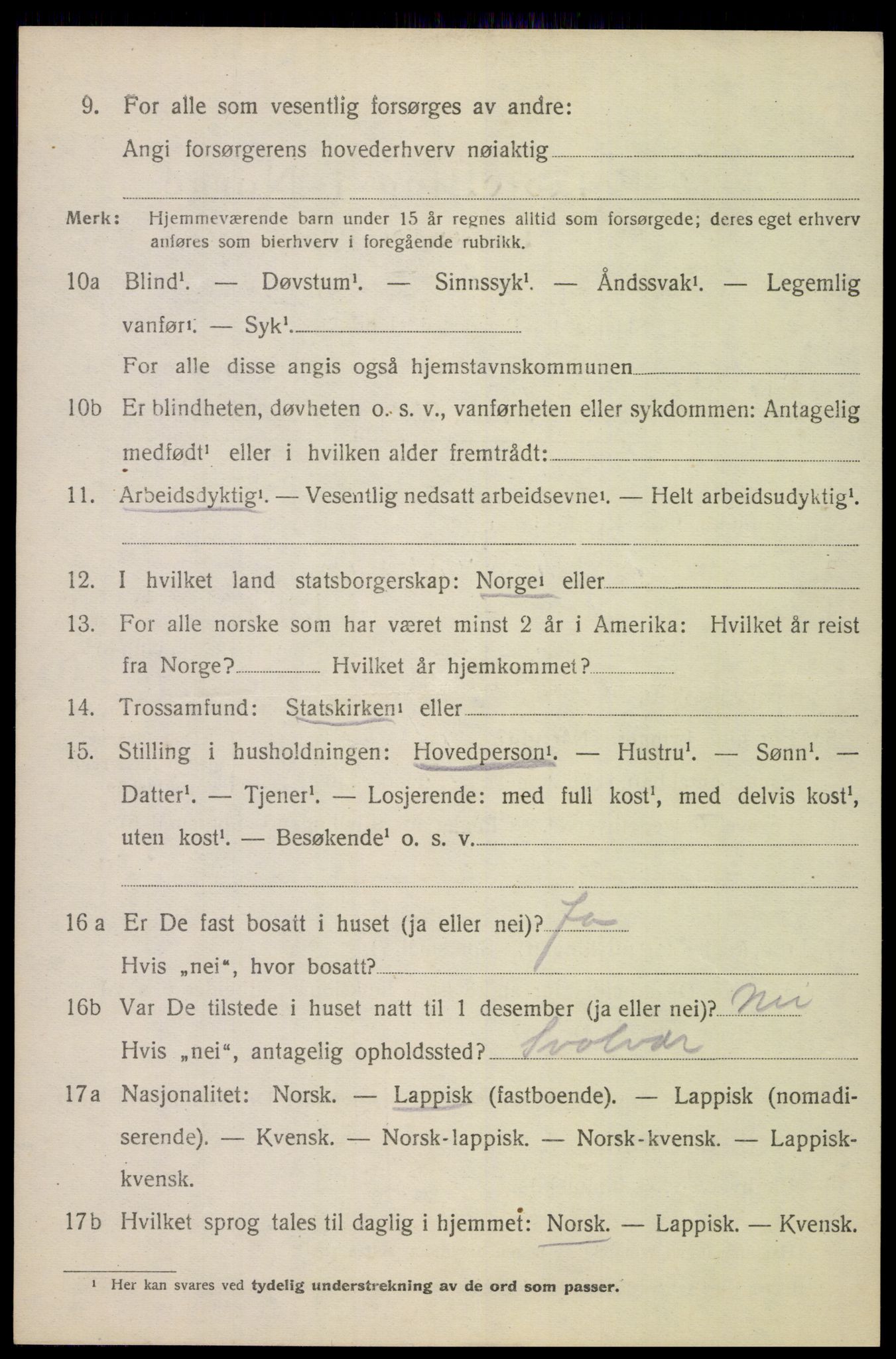 SAT, 1920 census for Evenes, 1920, p. 13649