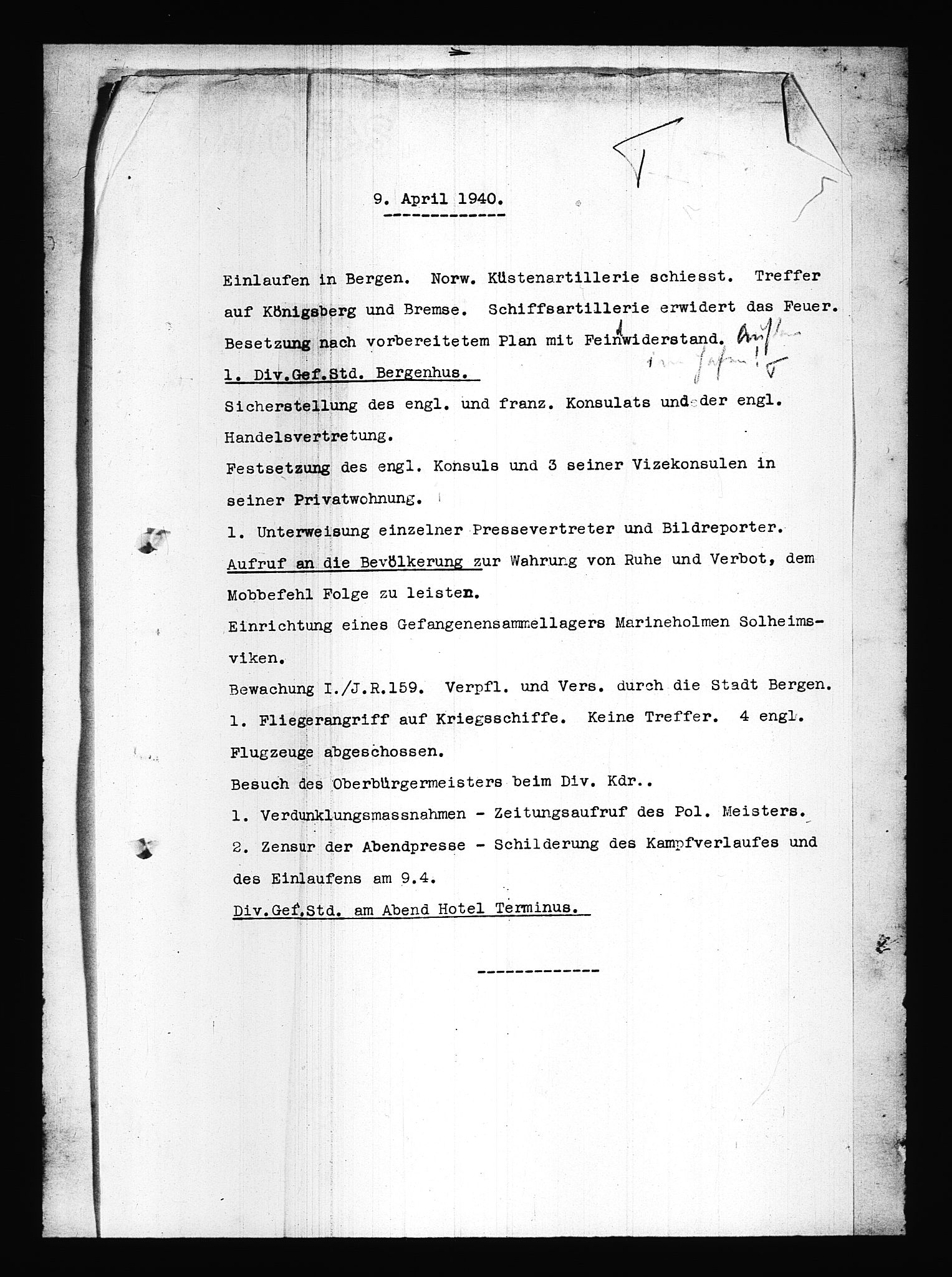 Documents Section, AV/RA-RAFA-2200/V/L0086: Amerikansk mikrofilm "Captured German Documents".
Box No. 725.  FKA jnr. 601/1954., 1940, p. 623