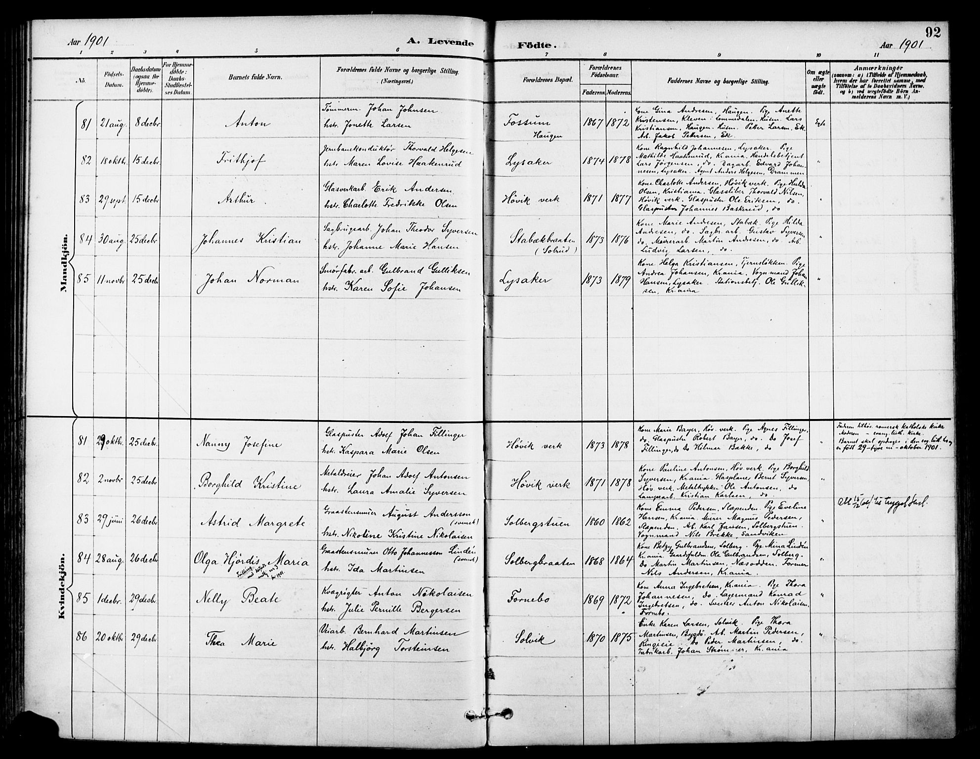 Asker prestekontor Kirkebøker, SAO/A-10256a/F/Fc/L0003: Parish register (official) no. III 3, 1892-1904, p. 92