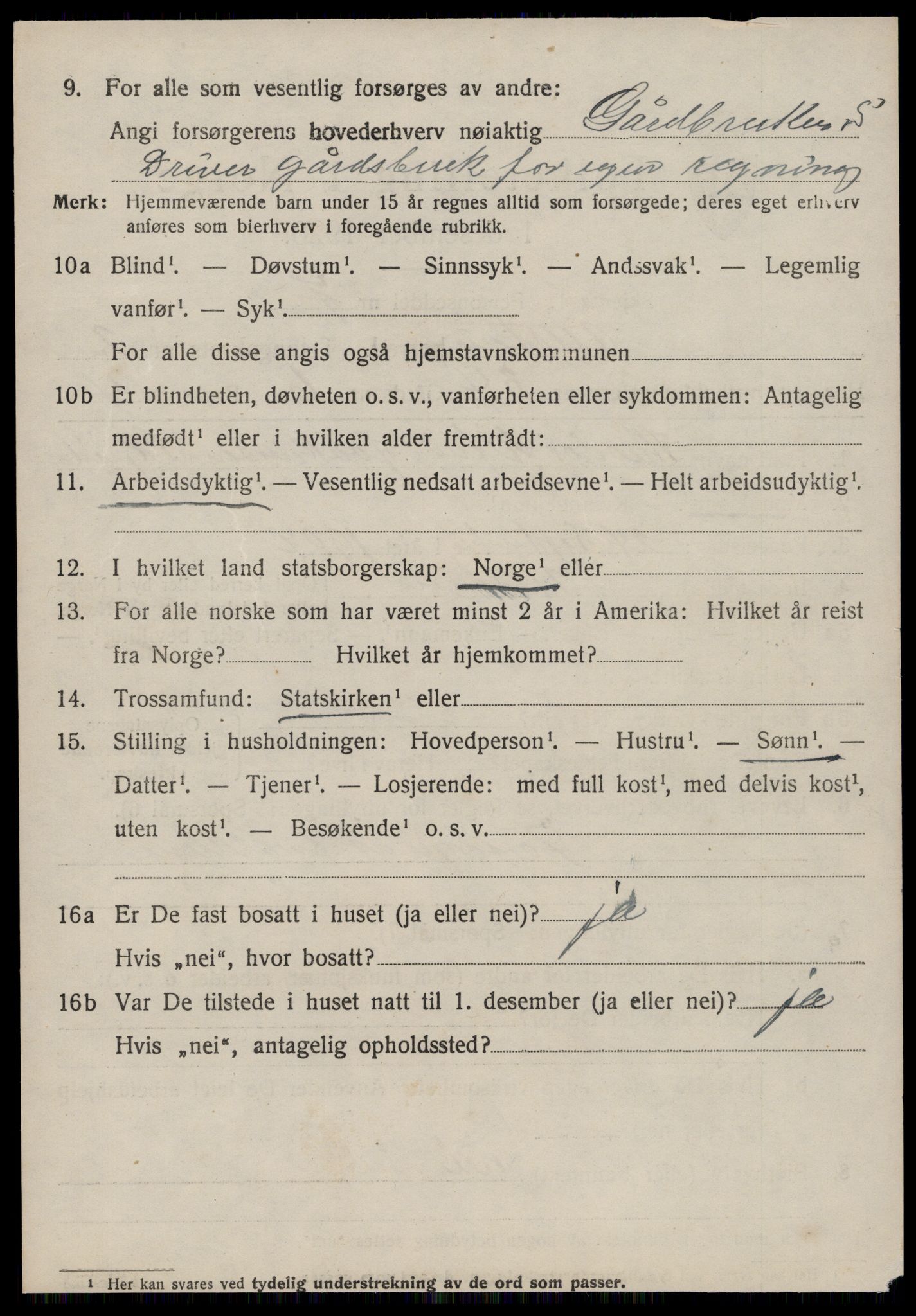 SAT, 1920 census for Ulstein, 1920, p. 1621