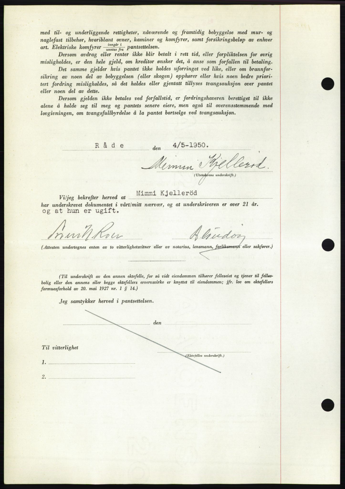 Moss sorenskriveri, AV/SAO-A-10168: Mortgage book no. B24, 1950-1950, Diary no: : 1902/1950