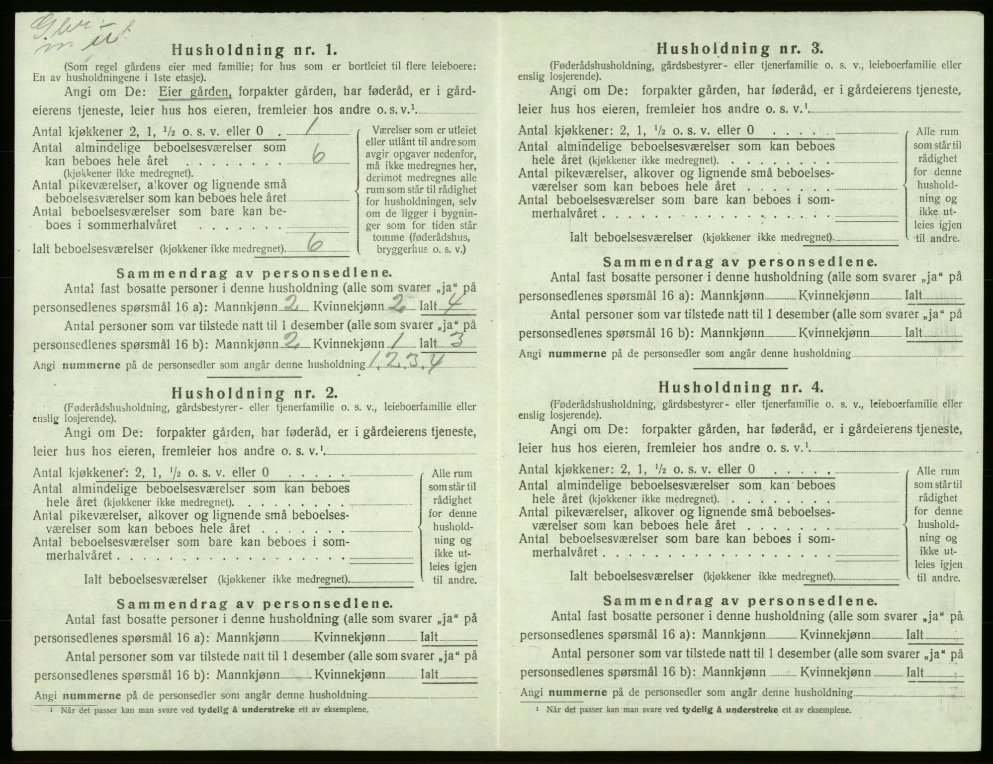 SAB, 1920 census for Valestrand, 1920, p. 328