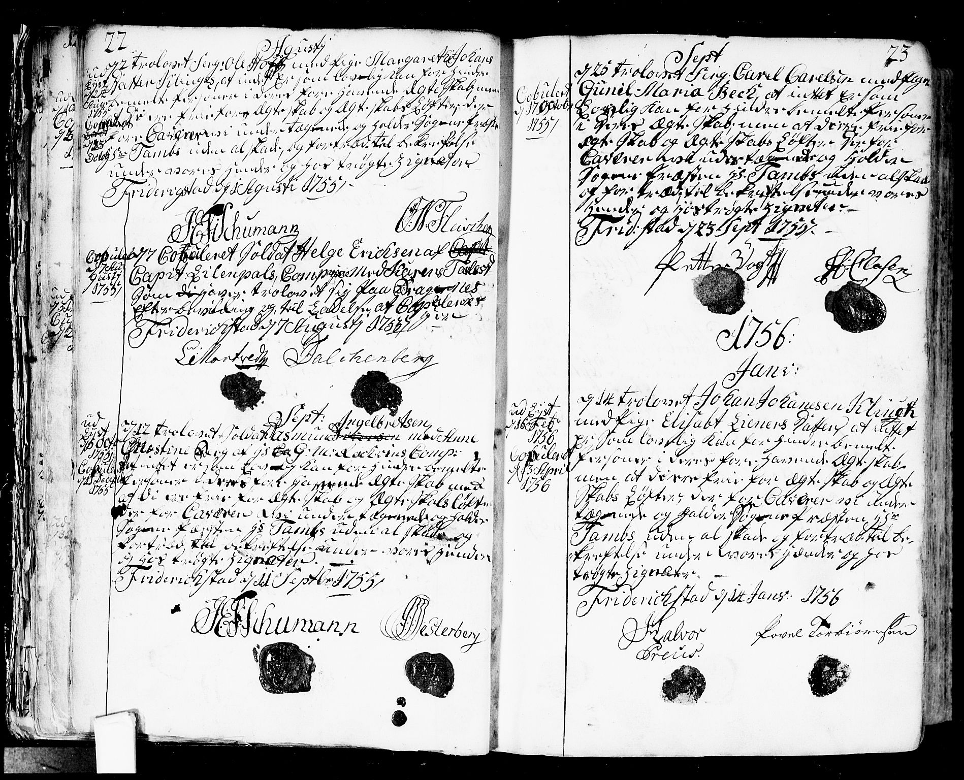 Fredrikstad prestekontor Kirkebøker, SAO/A-11082/F/Fa/L0002: Parish register (official) no. 2, 1750-1804, p. 22-23