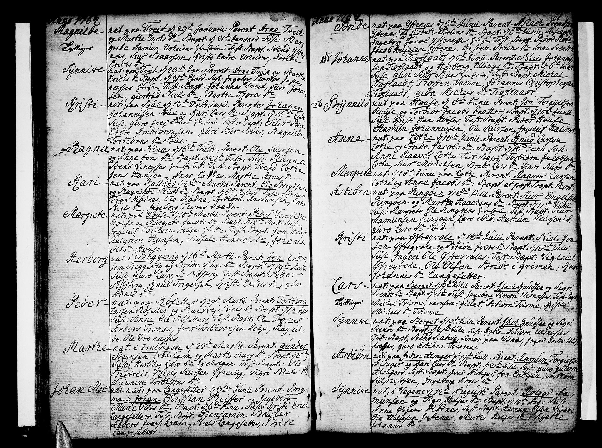 Ullensvang sokneprestembete, SAB/A-78701/H/Haa: Parish register (official) no. A 6 /2, 1758-1788, p. 61