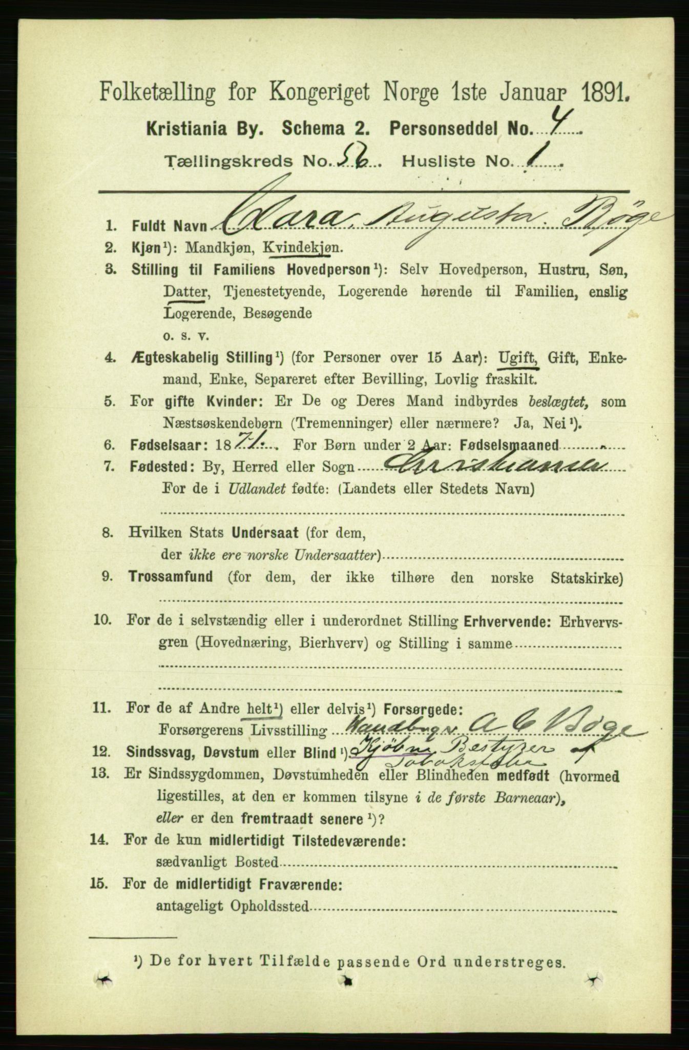 RA, 1891 census for 0301 Kristiania, 1891, p. 30224