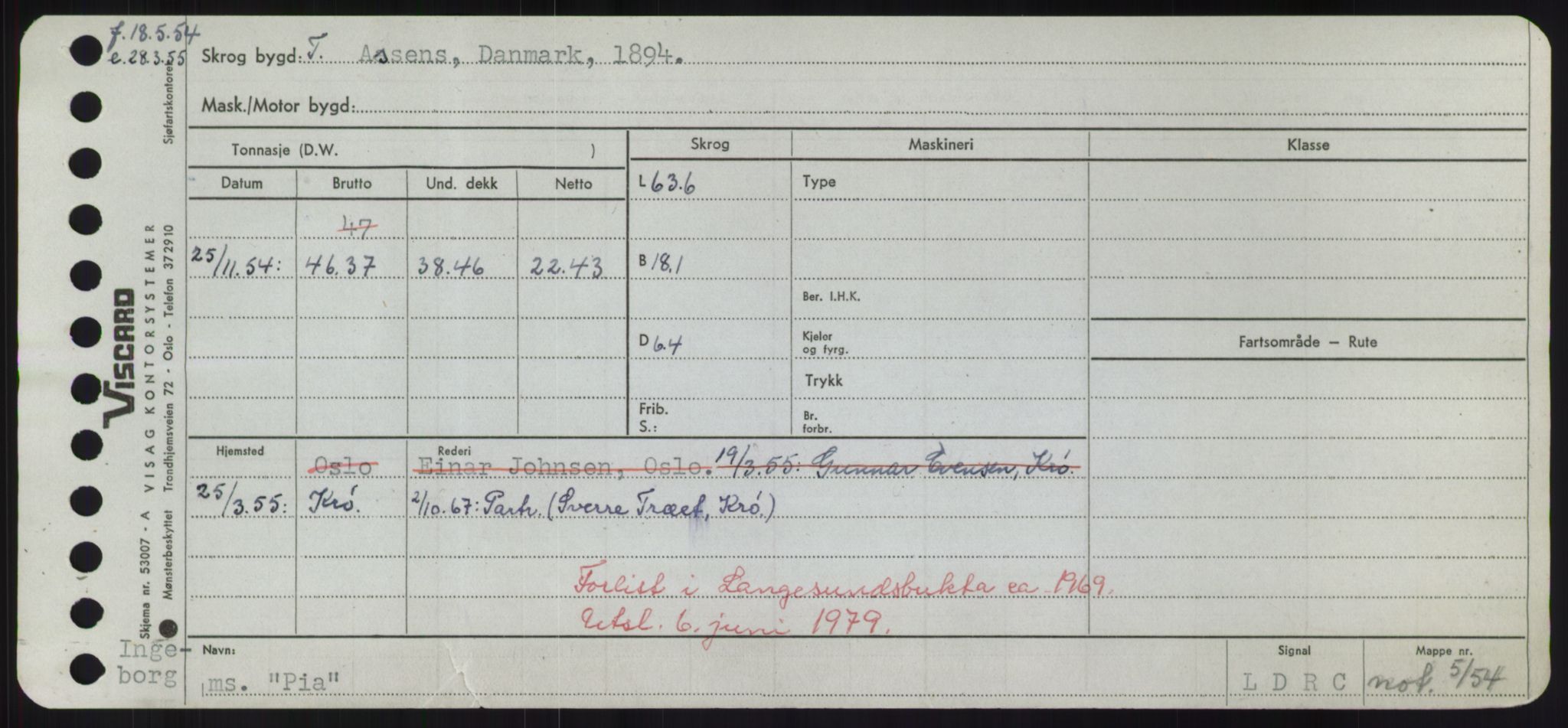 Sjøfartsdirektoratet med forløpere, Skipsmålingen, RA/S-1627/H/Hd/L0029: Fartøy, P, p. 247