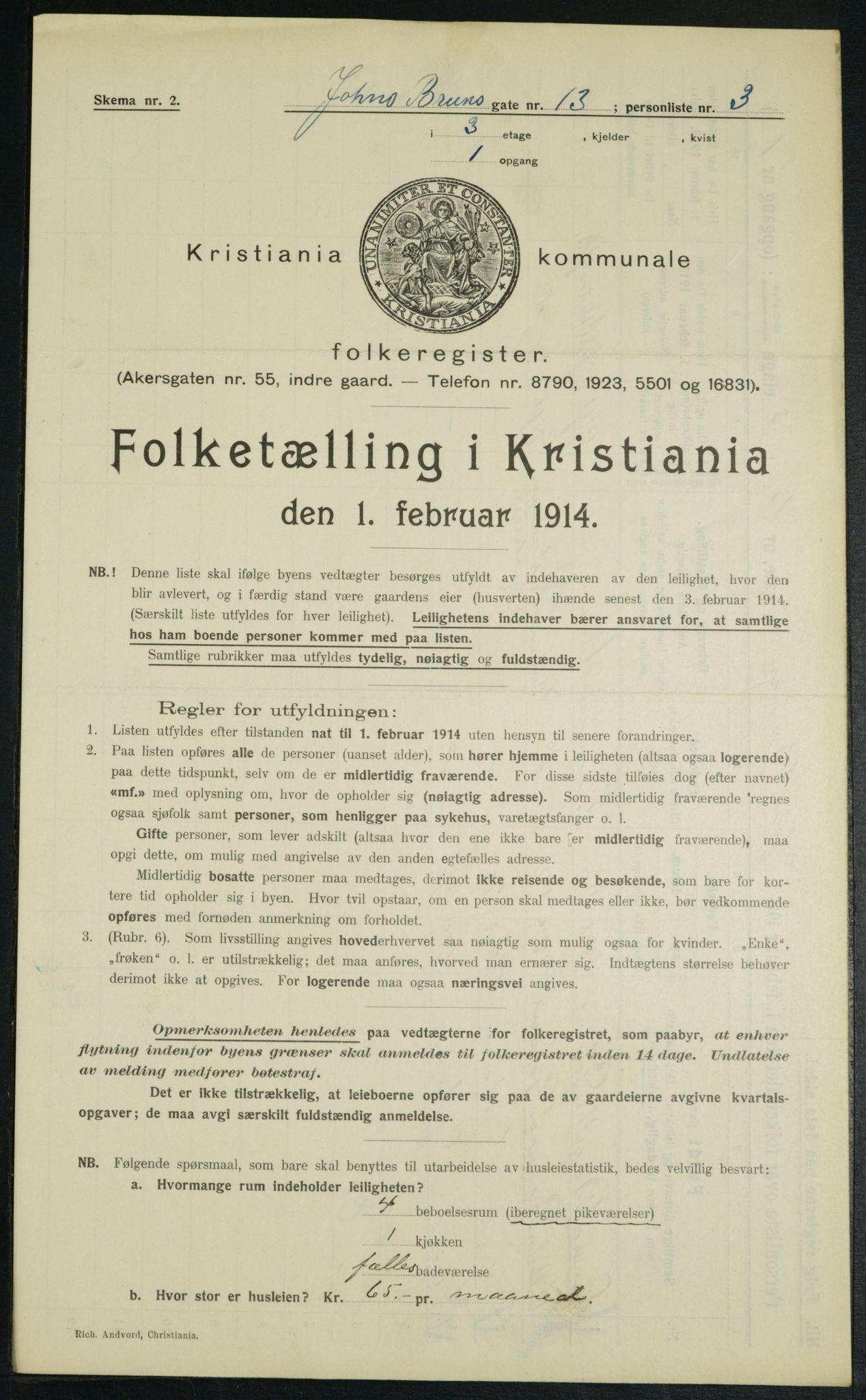 OBA, Municipal Census 1914 for Kristiania, 1914, p. 47151