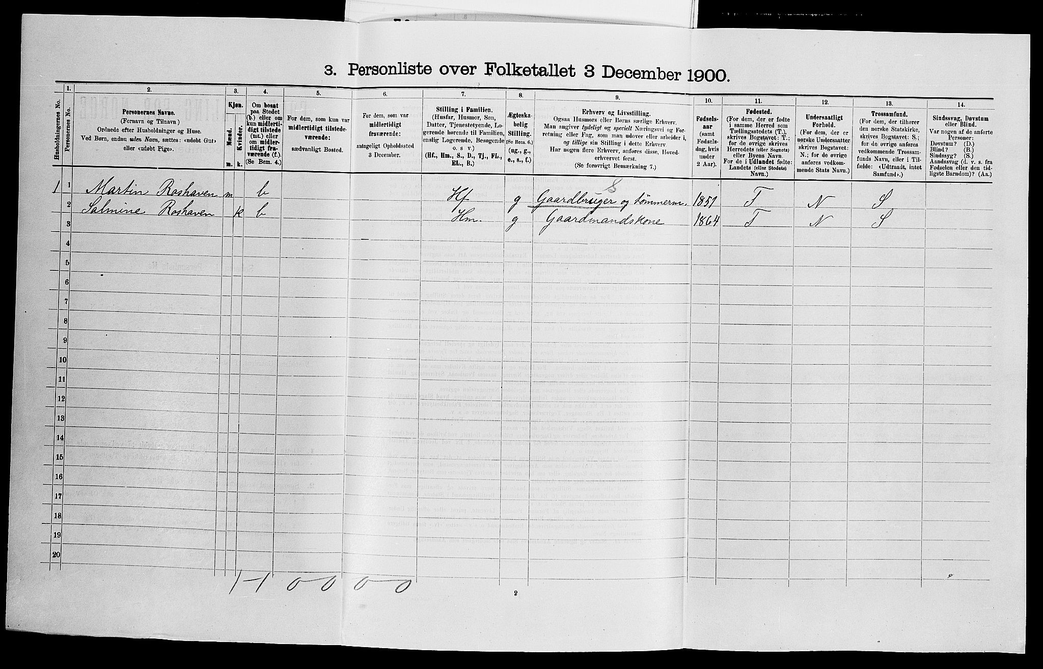 SAK, 1900 census for Halse og Harkmark, 1900, p. 1180