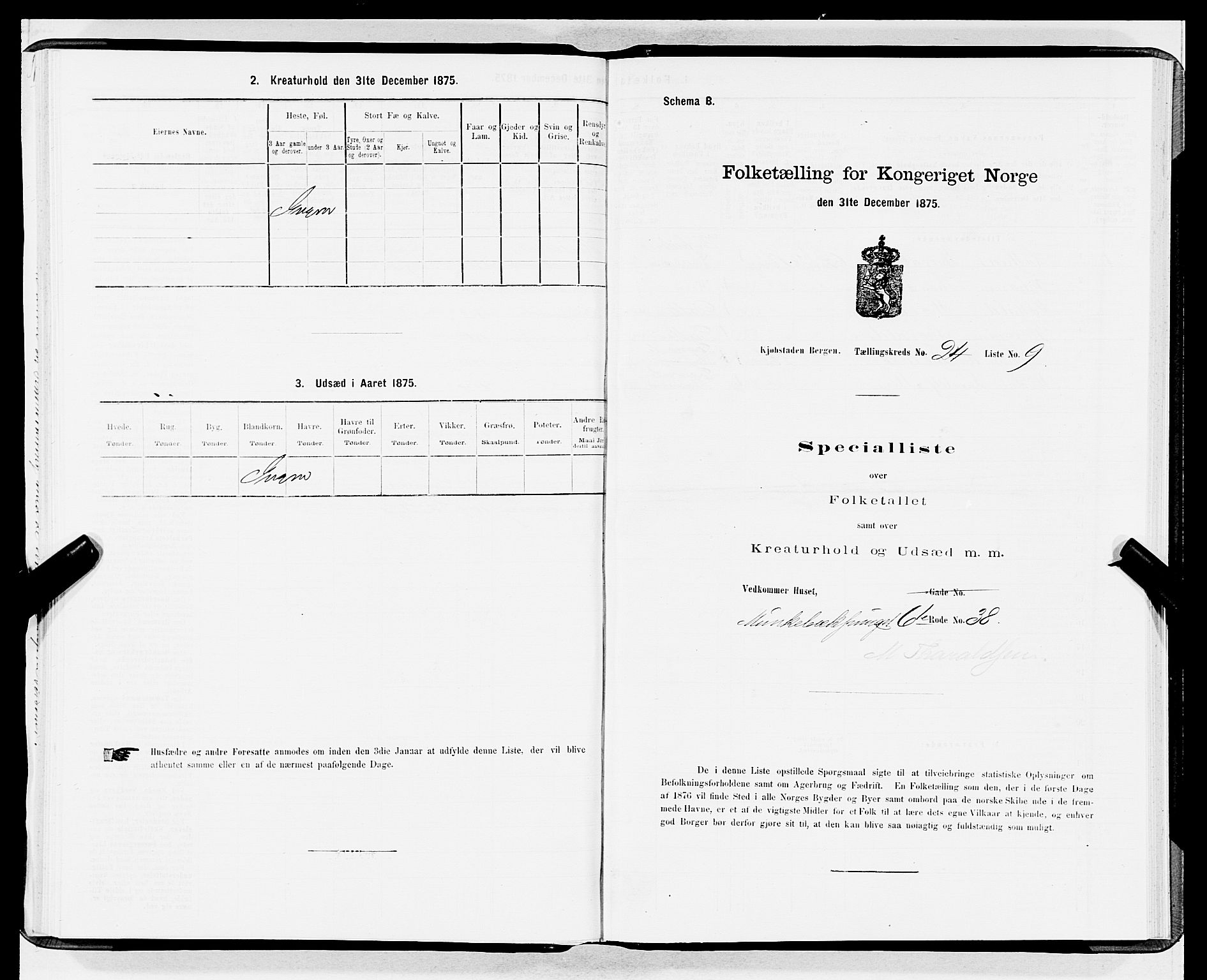 SAB, 1875 census for 1301 Bergen, 1875, p. 1254