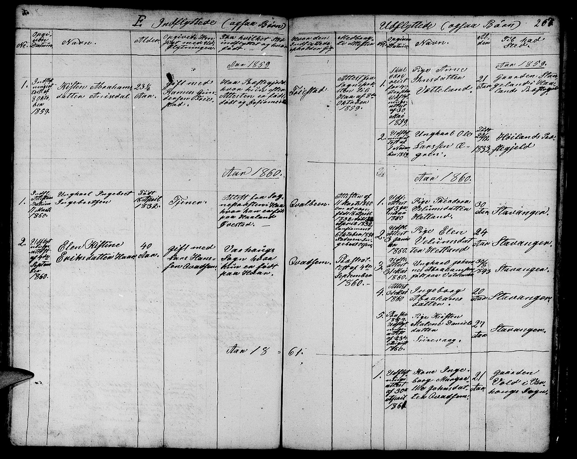 Eigersund sokneprestkontor, AV/SAST-A-101807/S09/L0003: Parish register (copy) no. B 3, 1846-1875, p. 267