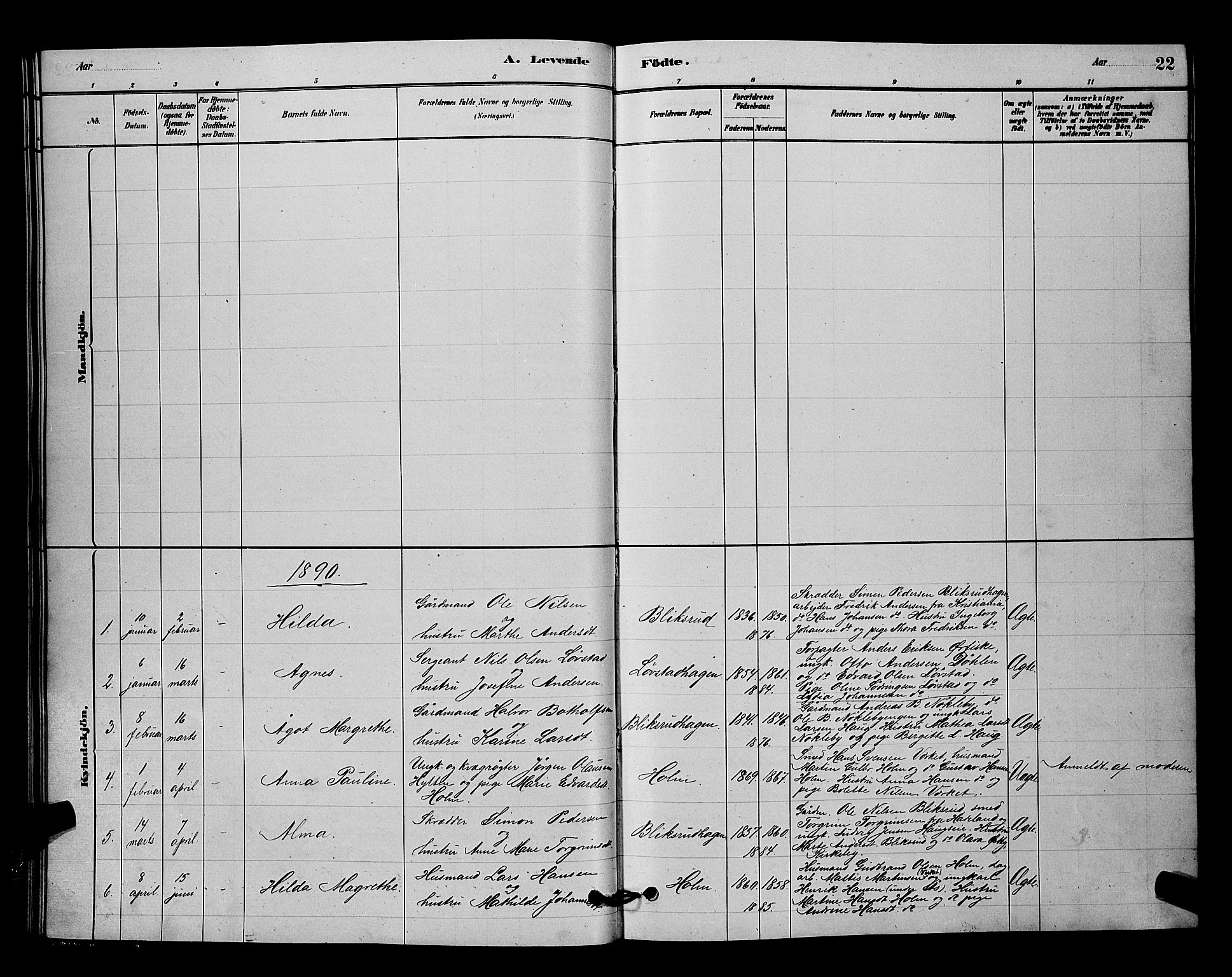 Nittedal prestekontor Kirkebøker, SAO/A-10365a/G/Gb/L0002: Parish register (copy) no. II 2, 1879-1901, p. 22