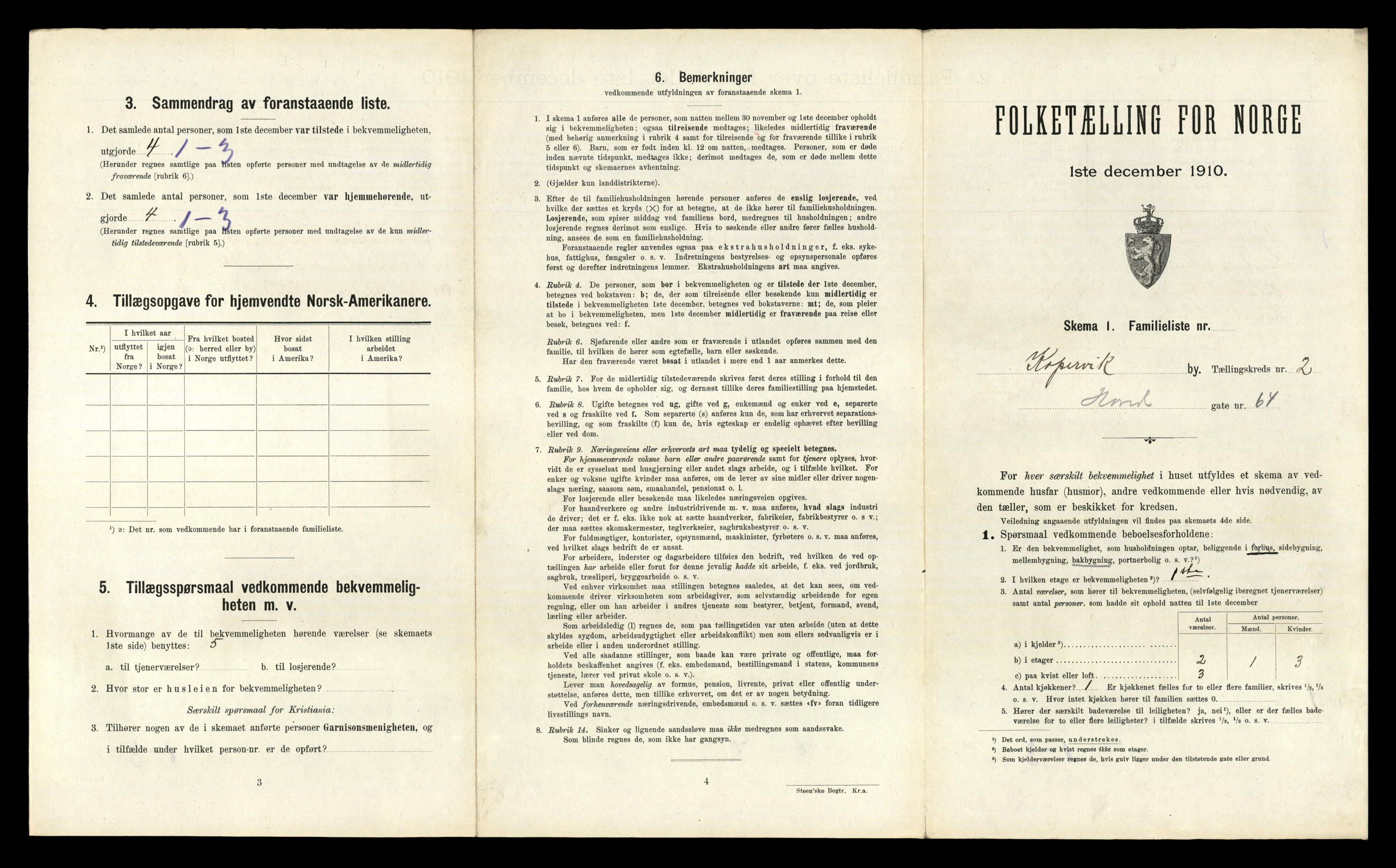 RA, 1910 census for Kopervik, 1910, p. 436