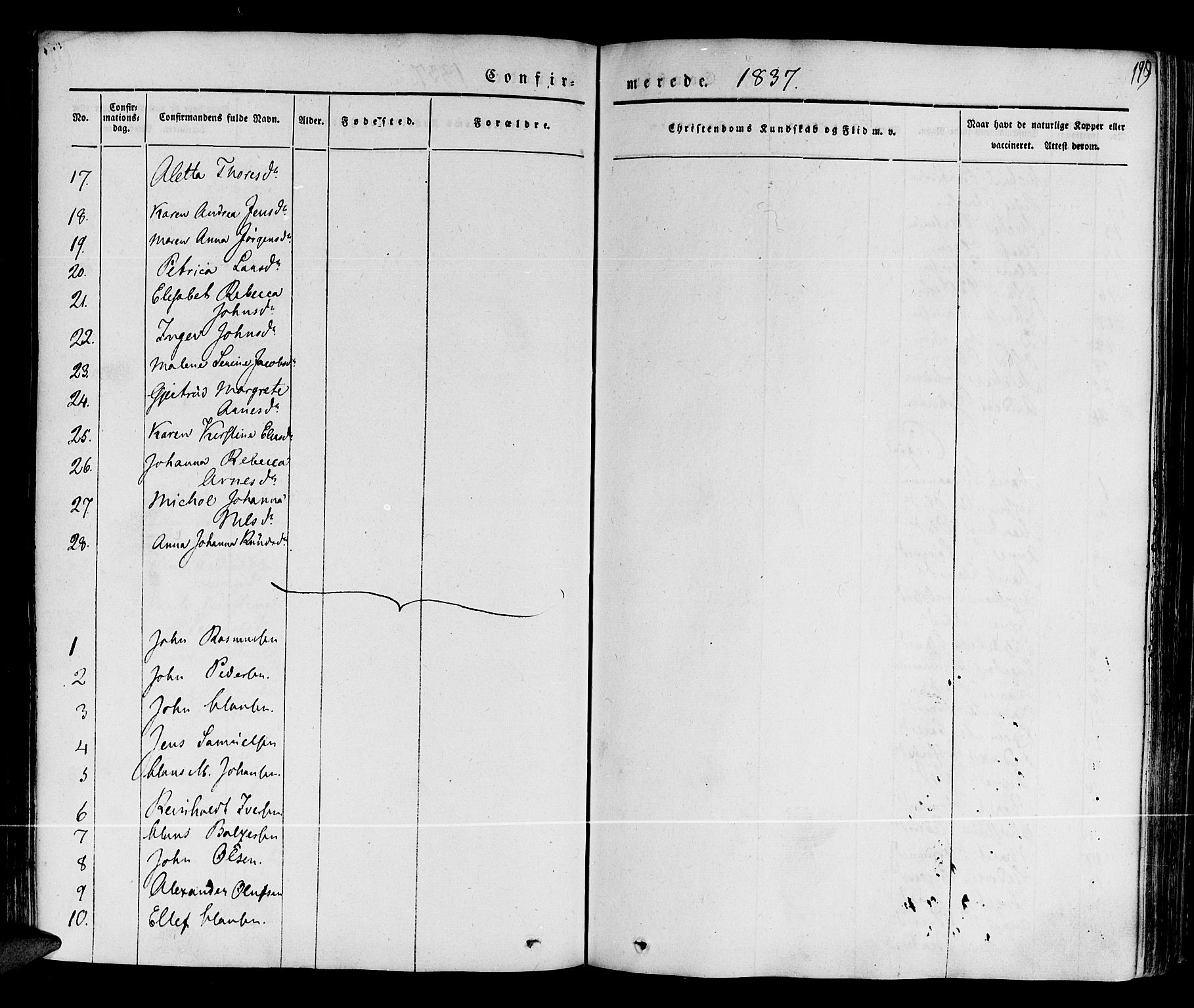 Ibestad sokneprestembete, AV/SATØ-S-0077/H/Ha/Haa/L0006kirke: Parish register (official) no. 6, 1837-1850, p. 119