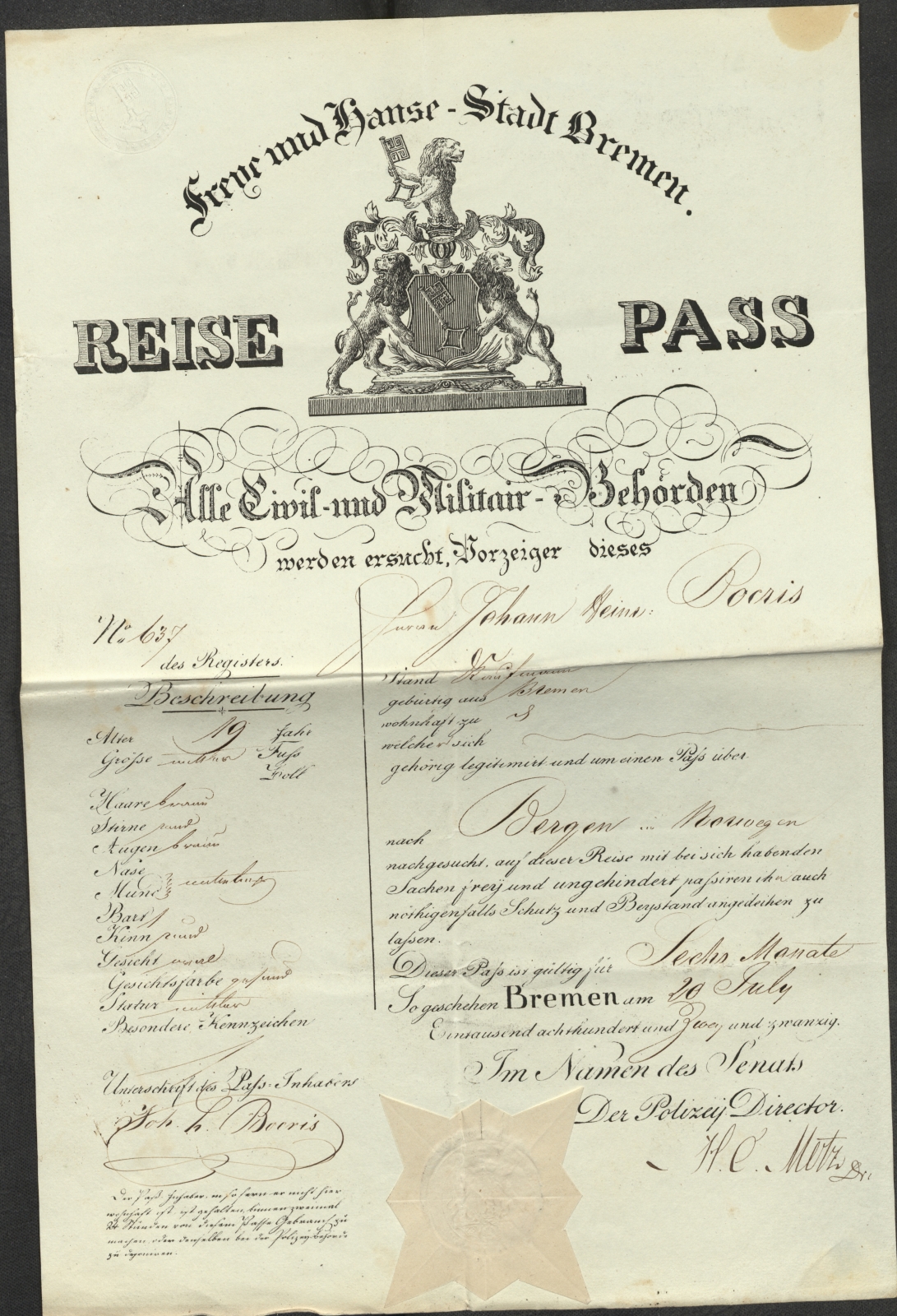 Bergen politikammer / politidistrikt, AV/SAB-A-60401/L.b, 1816-1822, p. 479