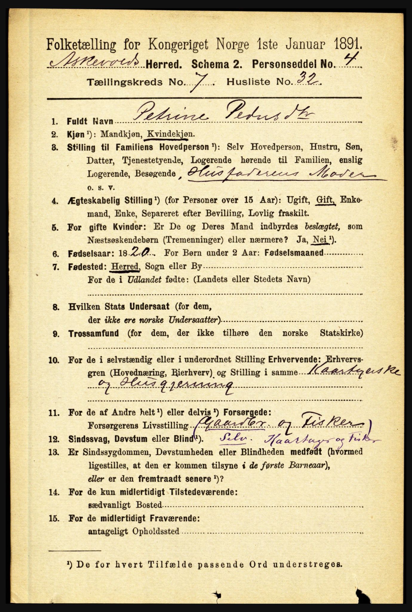 RA, 1891 census for 1428 Askvoll, 1891, p. 2081