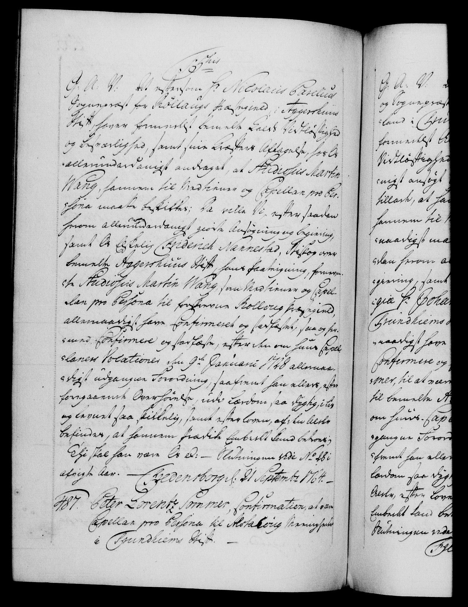 Danske Kanselli 1572-1799, AV/RA-EA-3023/F/Fc/Fca/Fcaa/L0042: Norske registre, 1763-1766, p. 435b