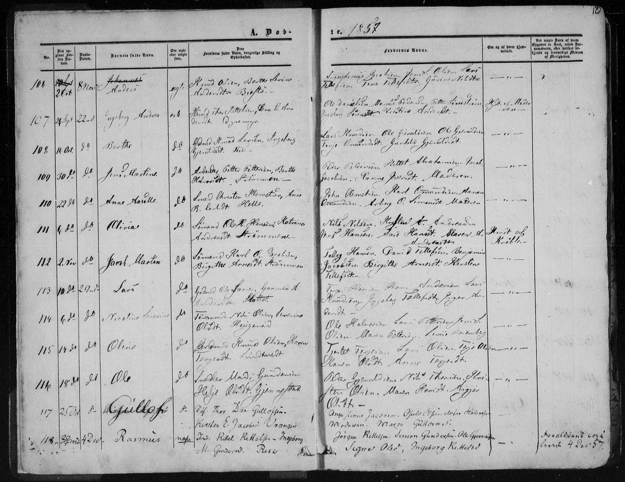 Øyestad sokneprestkontor, AV/SAK-1111-0049/F/Fa/L0015: Parish register (official) no. A 15, 1857-1873, p. 12