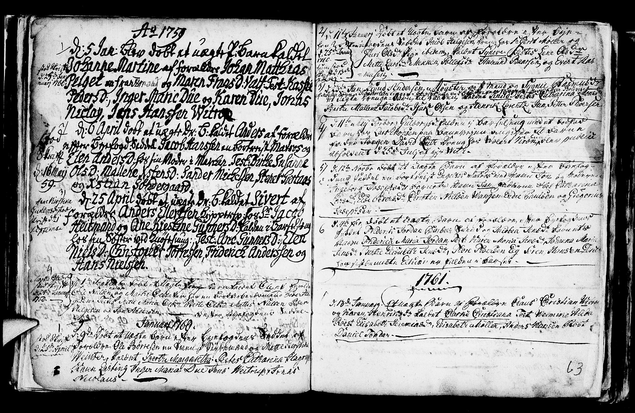 Nykirken Sokneprestembete, SAB/A-77101/H/Haa/L0001: Parish register (official) no. A 1, 1668-1820, p. 63