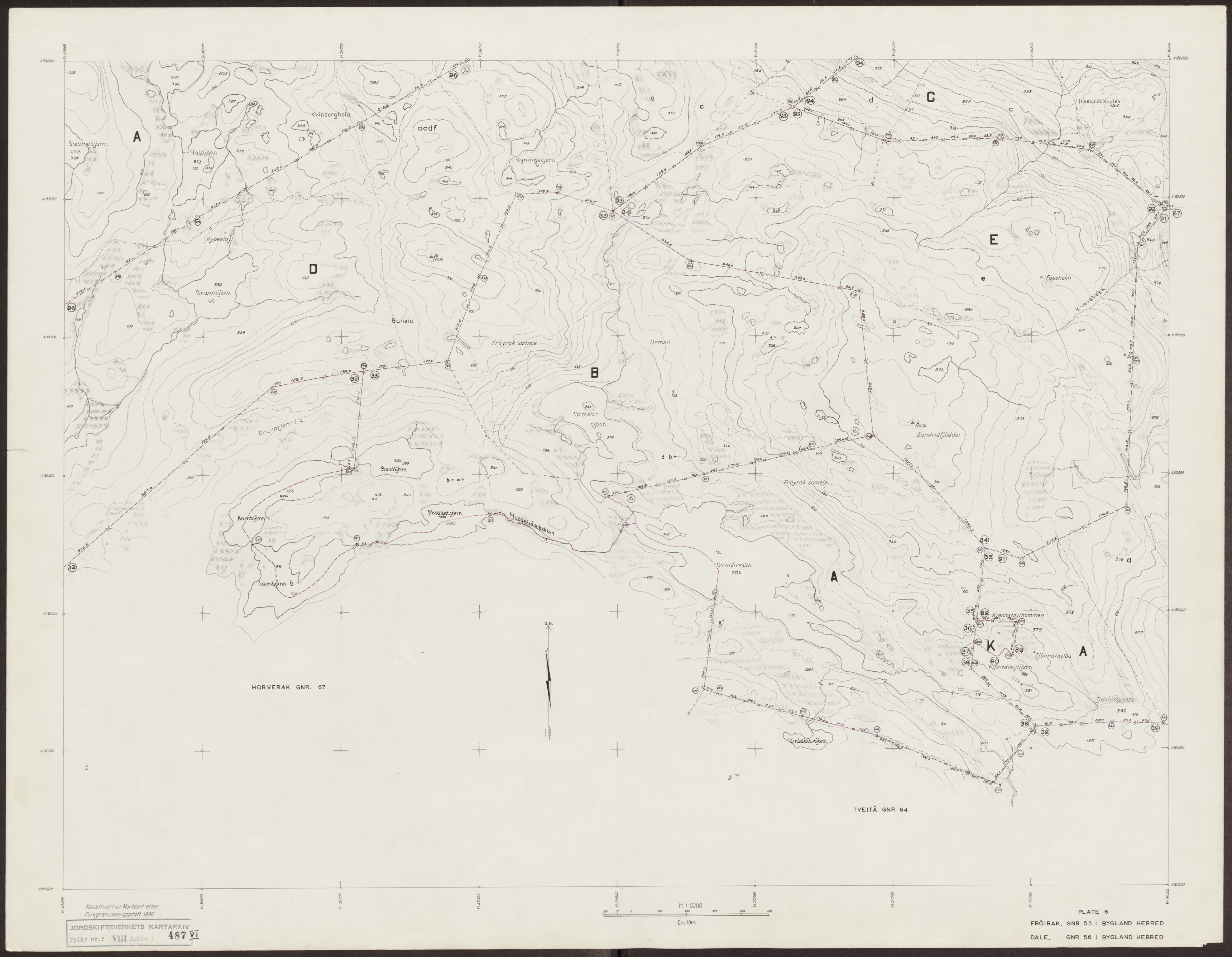 Jordskifteverkets kartarkiv, AV/RA-S-3929/T, 1859-1988, p. 736