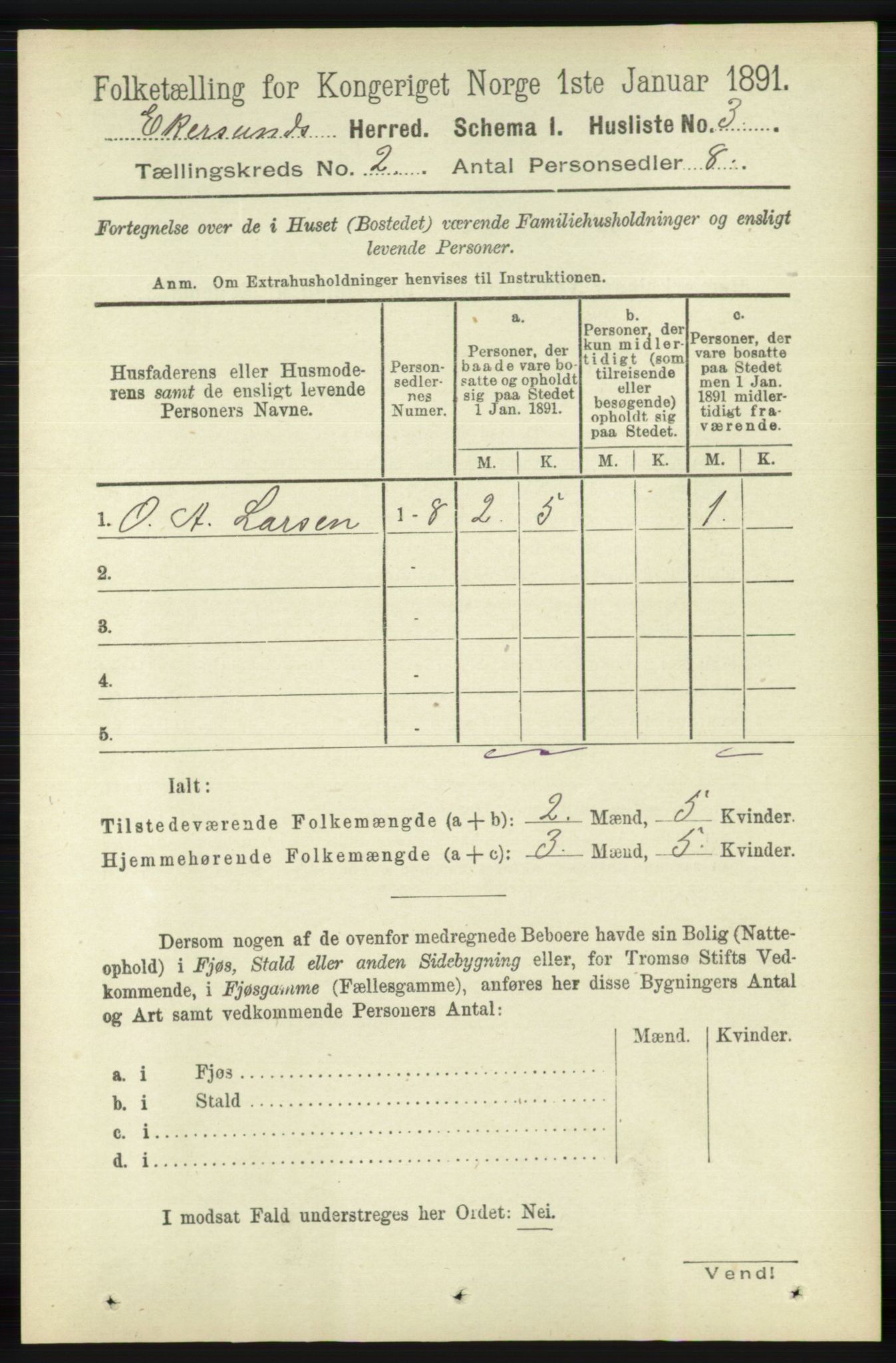 RA, 1891 census for 1116 Eigersund herred, 1891, p. 374