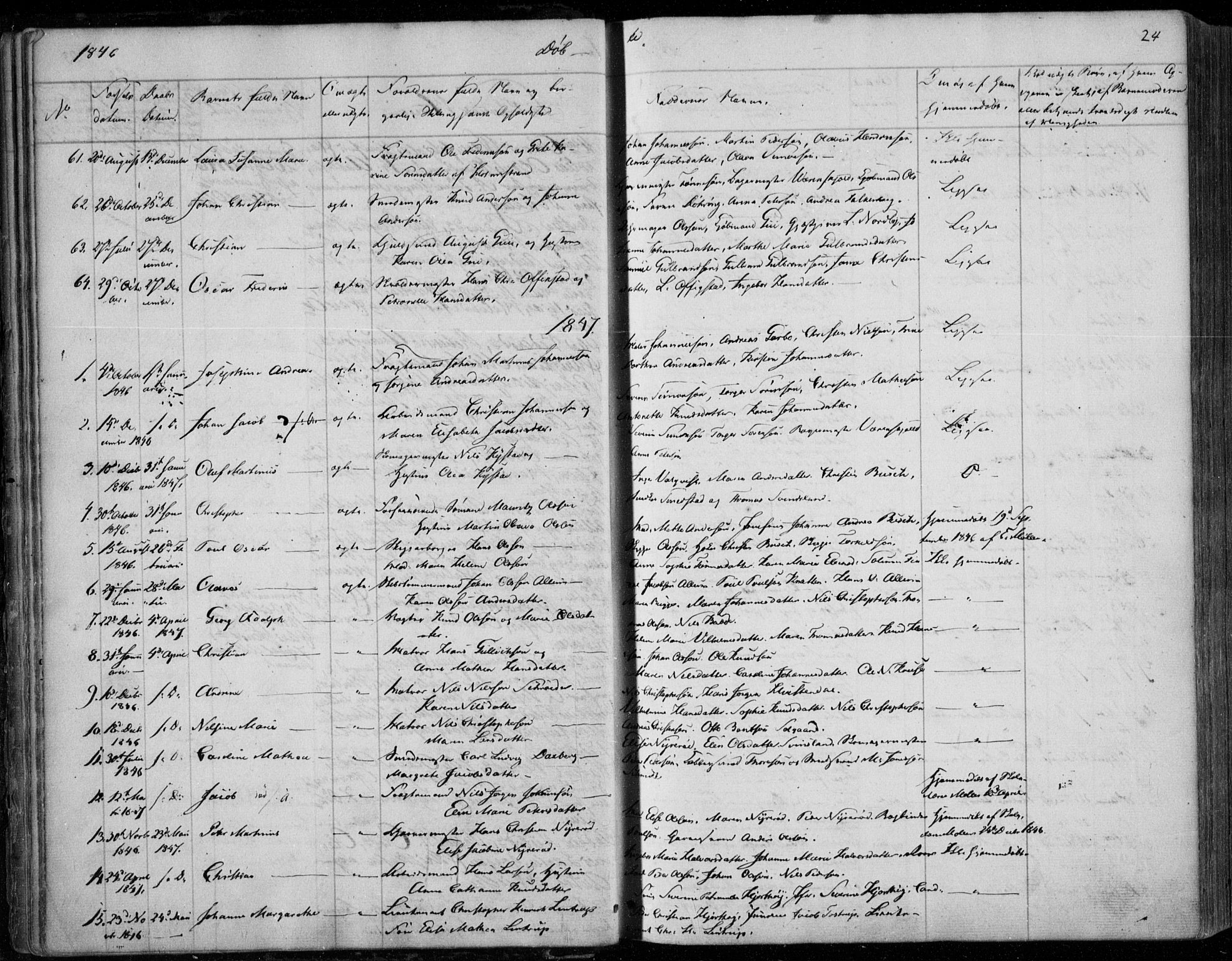 Holmestrand kirkebøker, SAKO/A-346/F/Fa/L0002: Parish register (official) no. 2, 1840-1866, p. 24