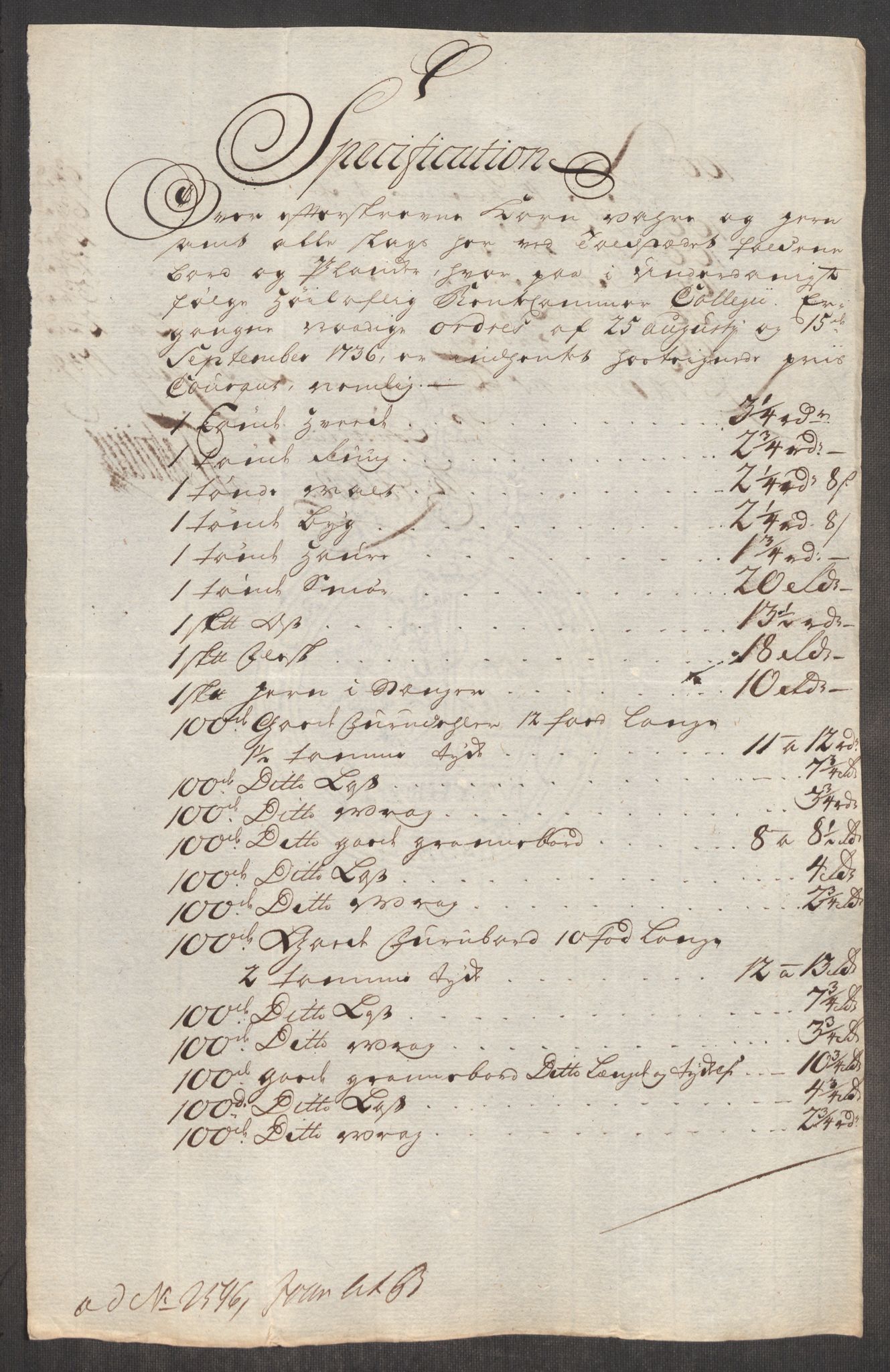 Rentekammeret inntil 1814, Realistisk ordnet avdeling, AV/RA-EA-4070/Oe/L0004: [Ø1]: Priskuranter, 1749-1752, p. 58