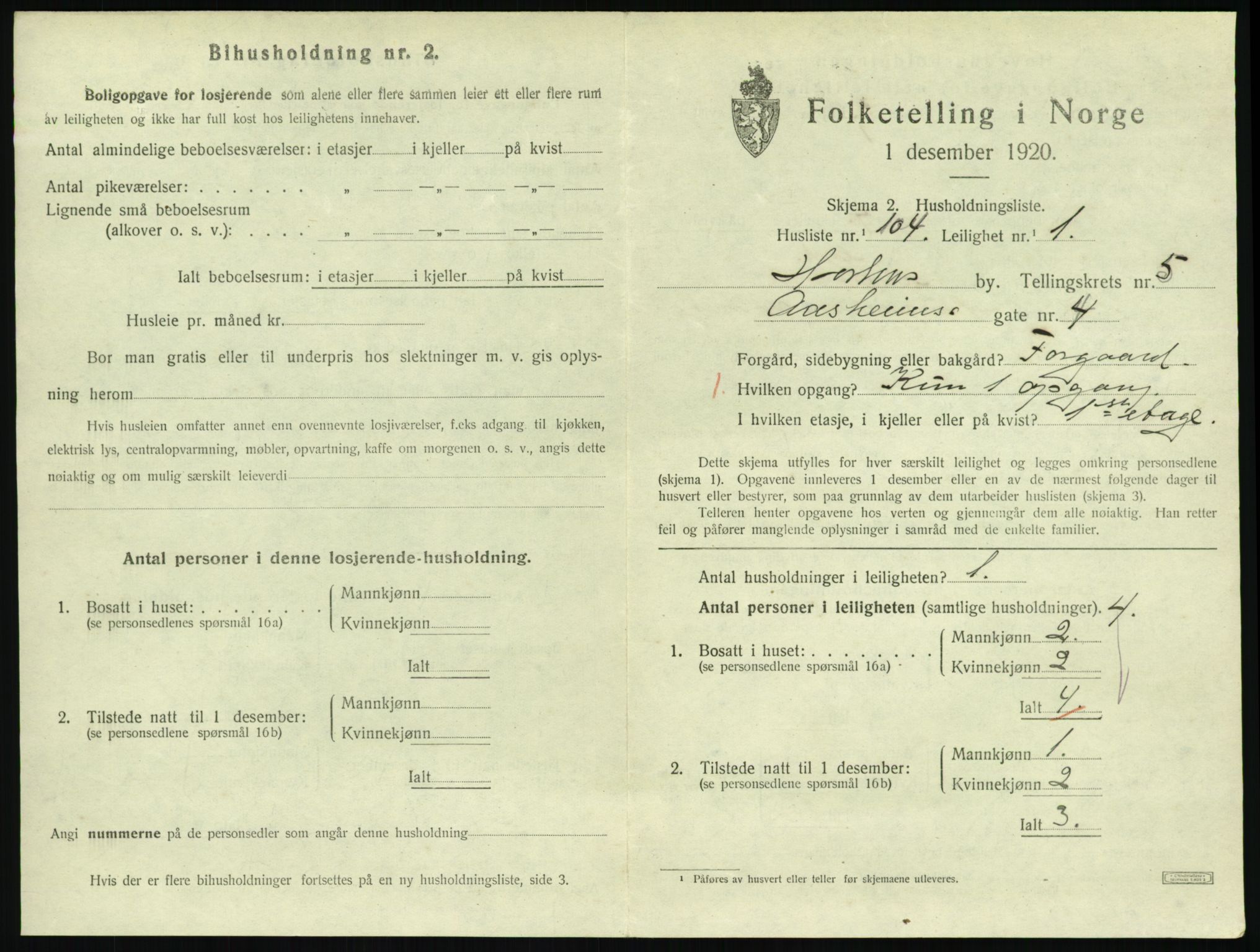 SAKO, 1920 census for Horten, 1920, p. 6033