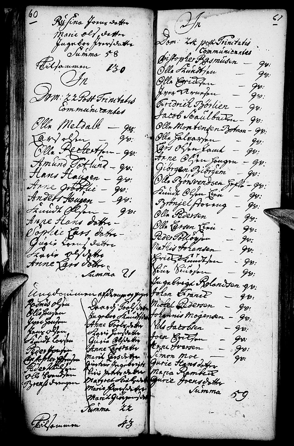 Kvikne prestekontor, SAH/PREST-064/H/Ha/Haa/L0001: Parish register (official) no. 1, 1740-1756, p. 60-61