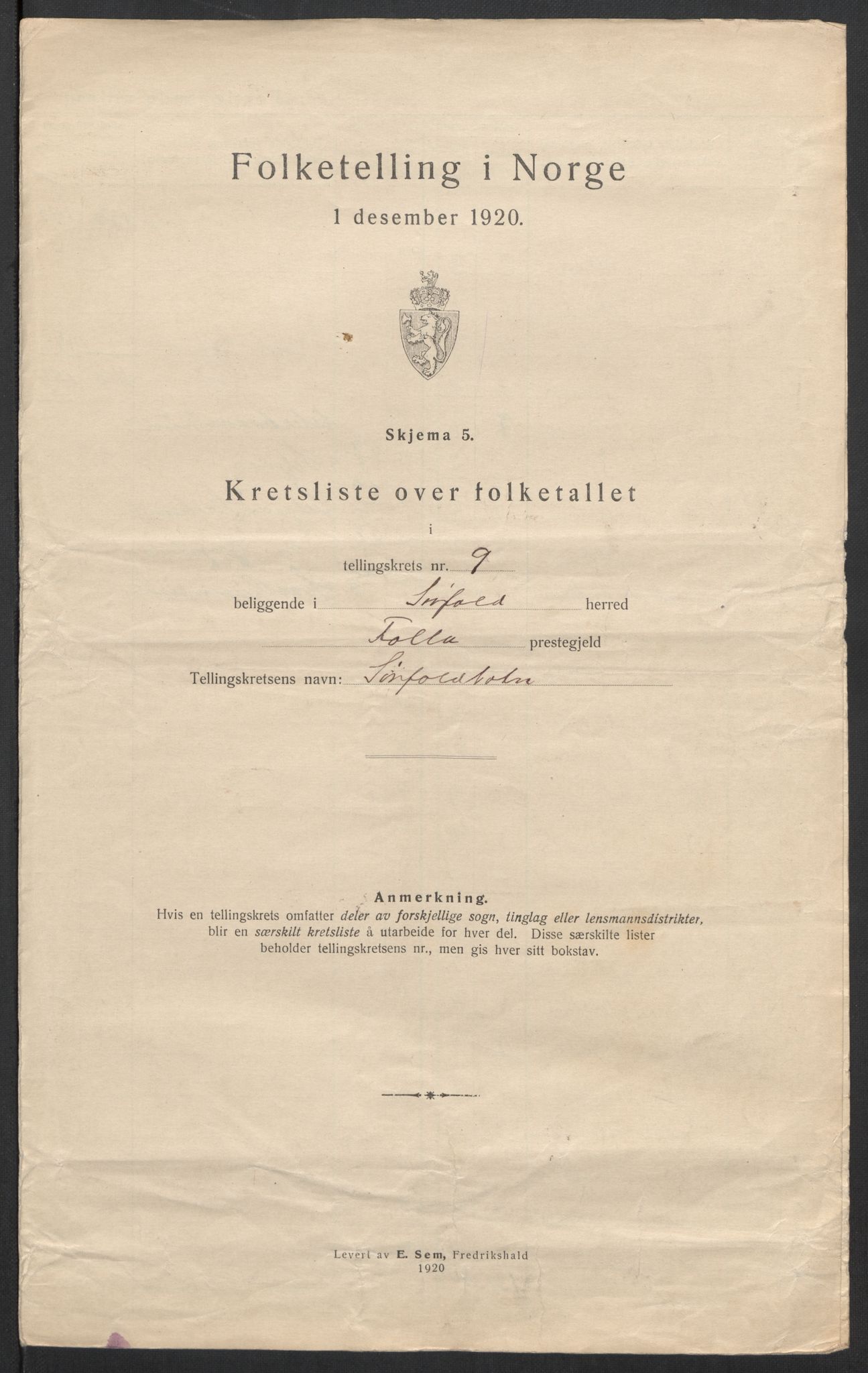 SAT, 1920 census for Sørfold, 1920, p. 30