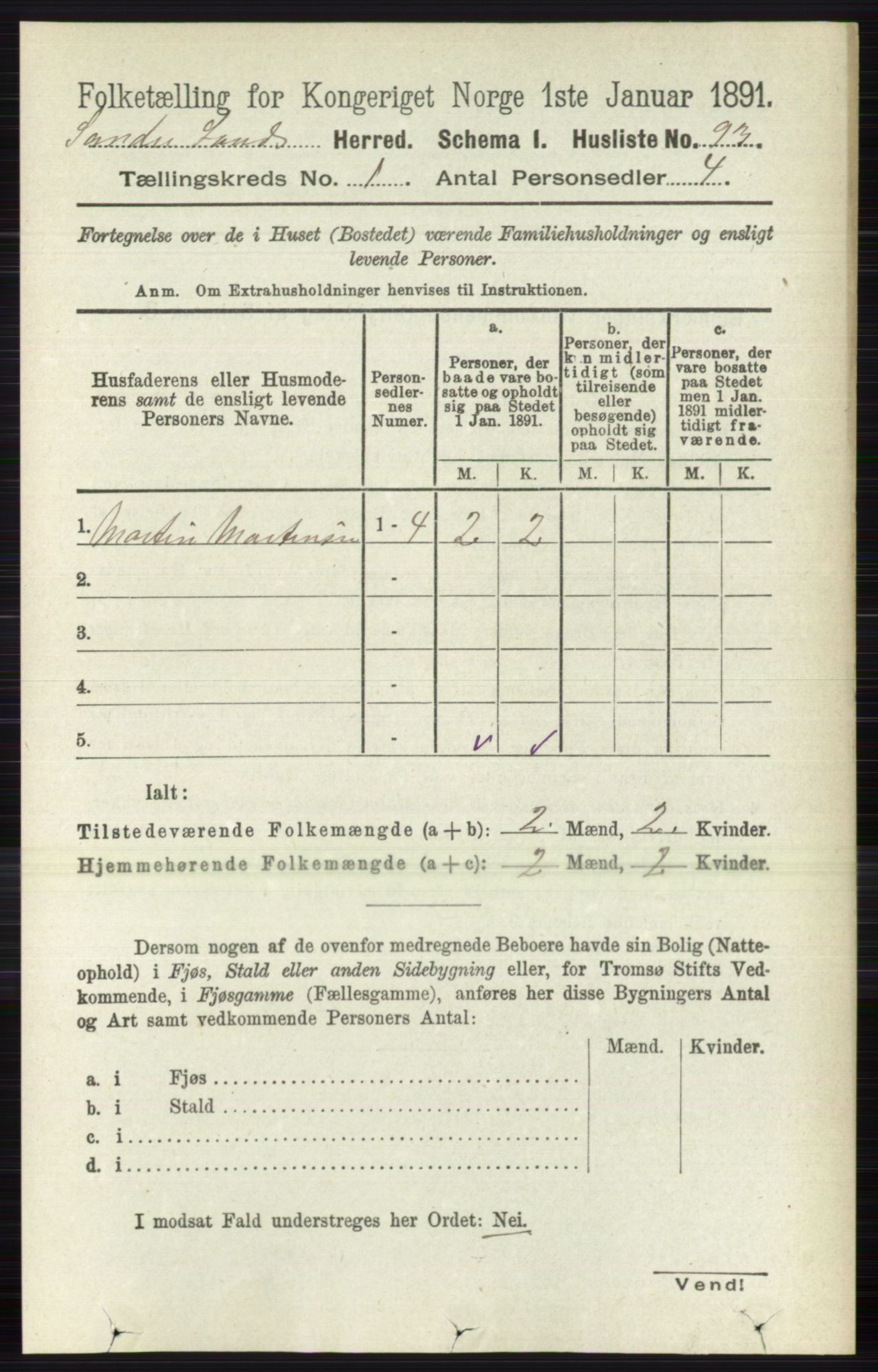 RA, 1891 census for 0536 Søndre Land, 1891, p. 120