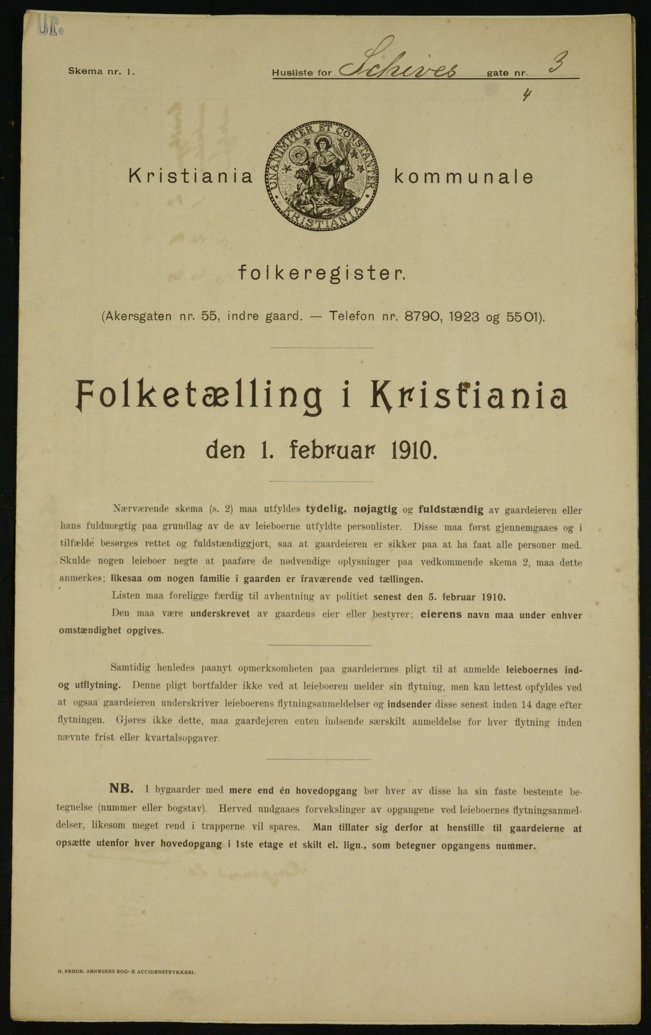 OBA, Municipal Census 1910 for Kristiania, 1910, p. 85597