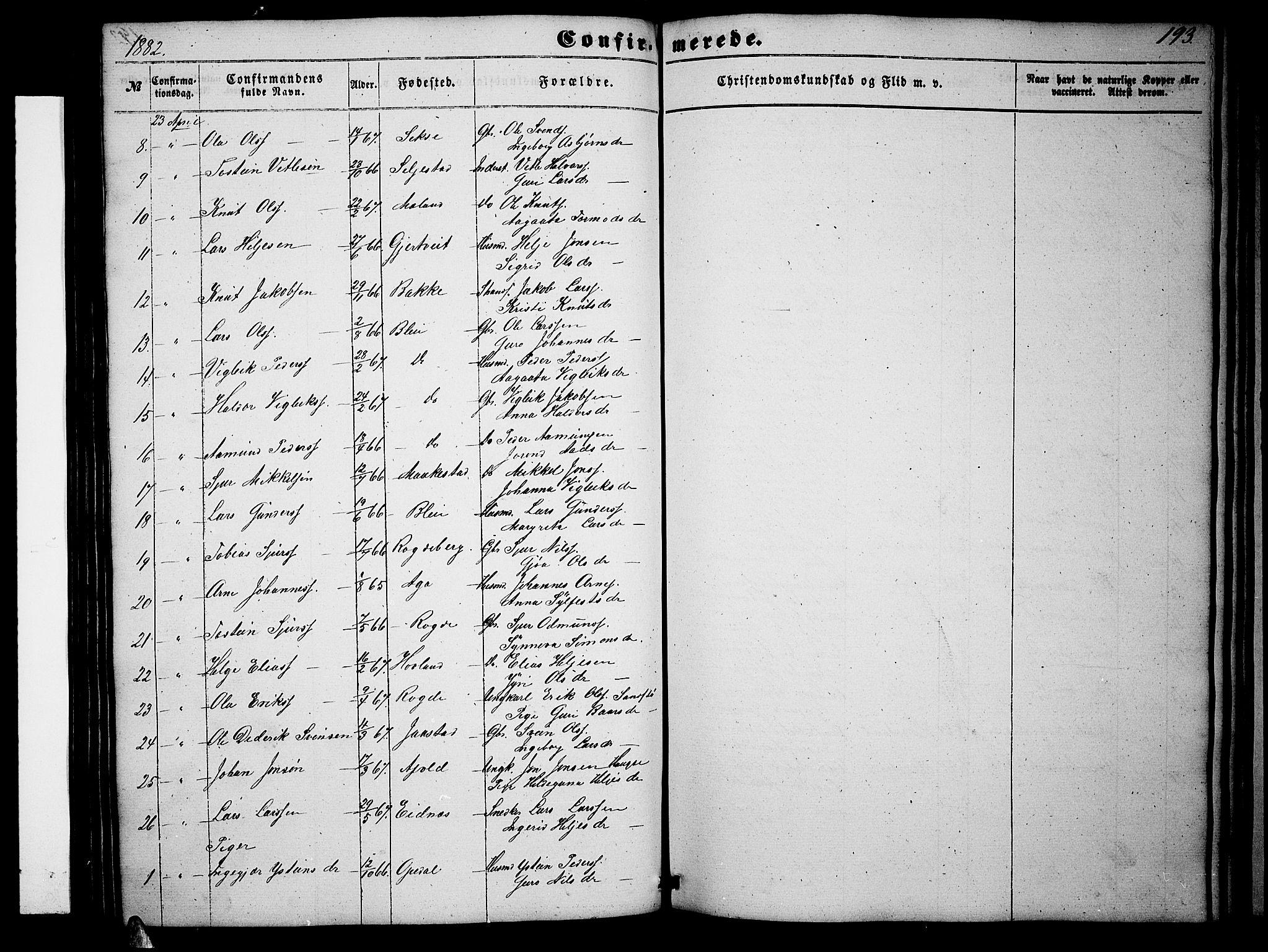 Ullensvang sokneprestembete, AV/SAB-A-78701/H/Hab: Parish register (copy) no. B 10, 1858-1886, p. 193