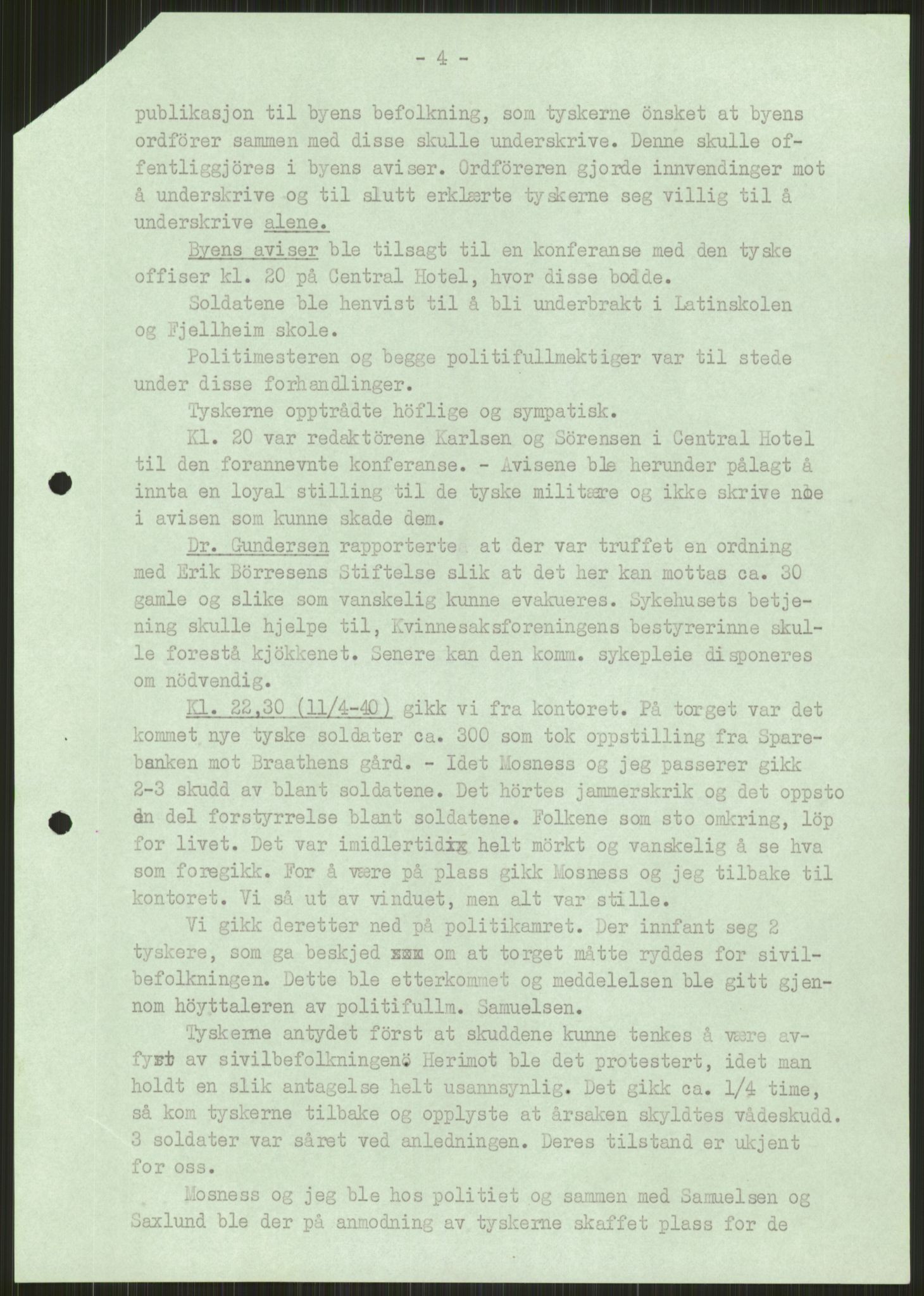 Forsvaret, Forsvarets krigshistoriske avdeling, AV/RA-RAFA-2017/Y/Ya/L0014: II-C-11-31 - Fylkesmenn.  Rapporter om krigsbegivenhetene 1940., 1940, p. 291