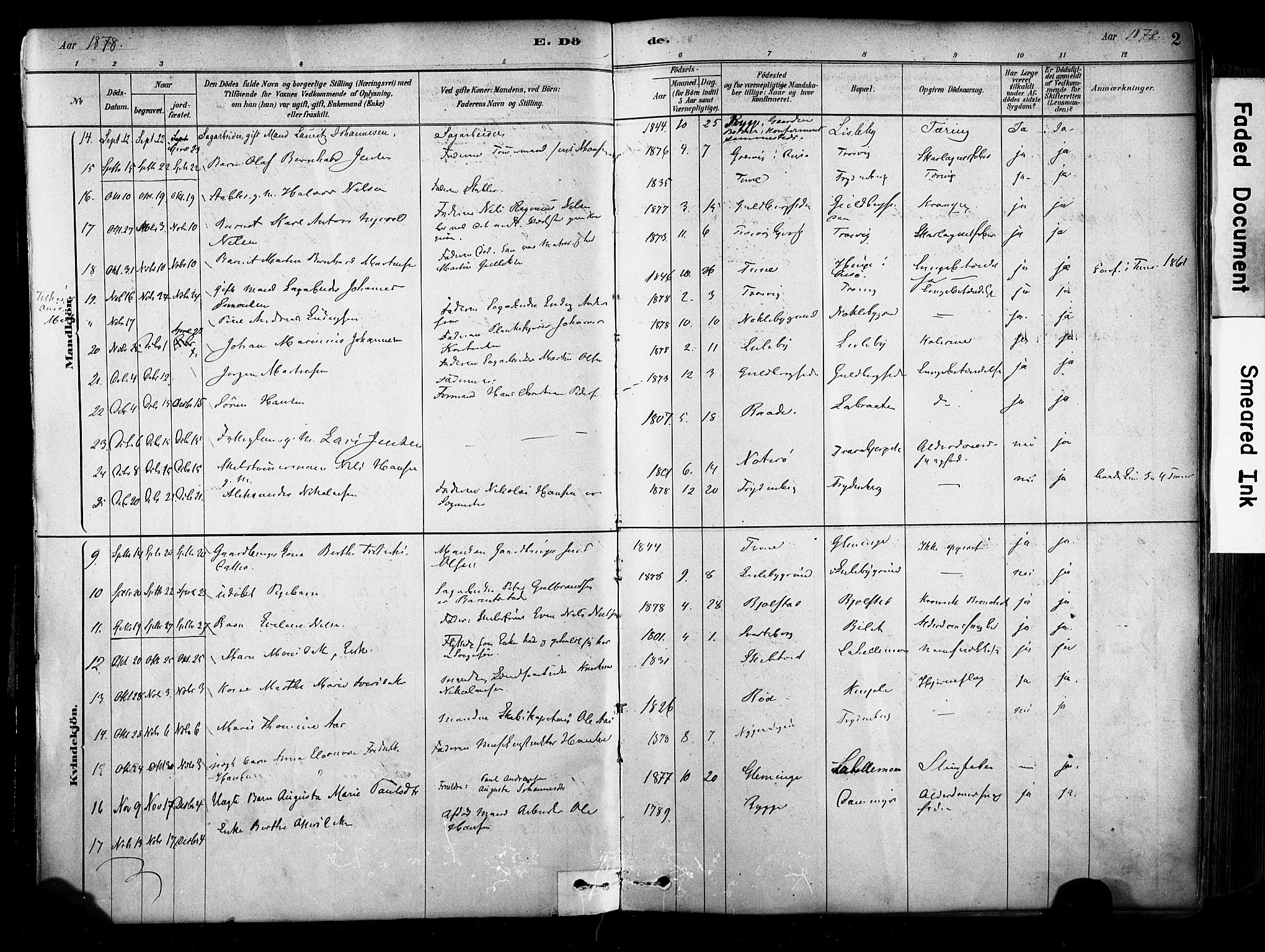 Glemmen prestekontor Kirkebøker, AV/SAO-A-10908/F/Fa/L0012: Parish register (official) no. 12, 1878-1973, p. 2