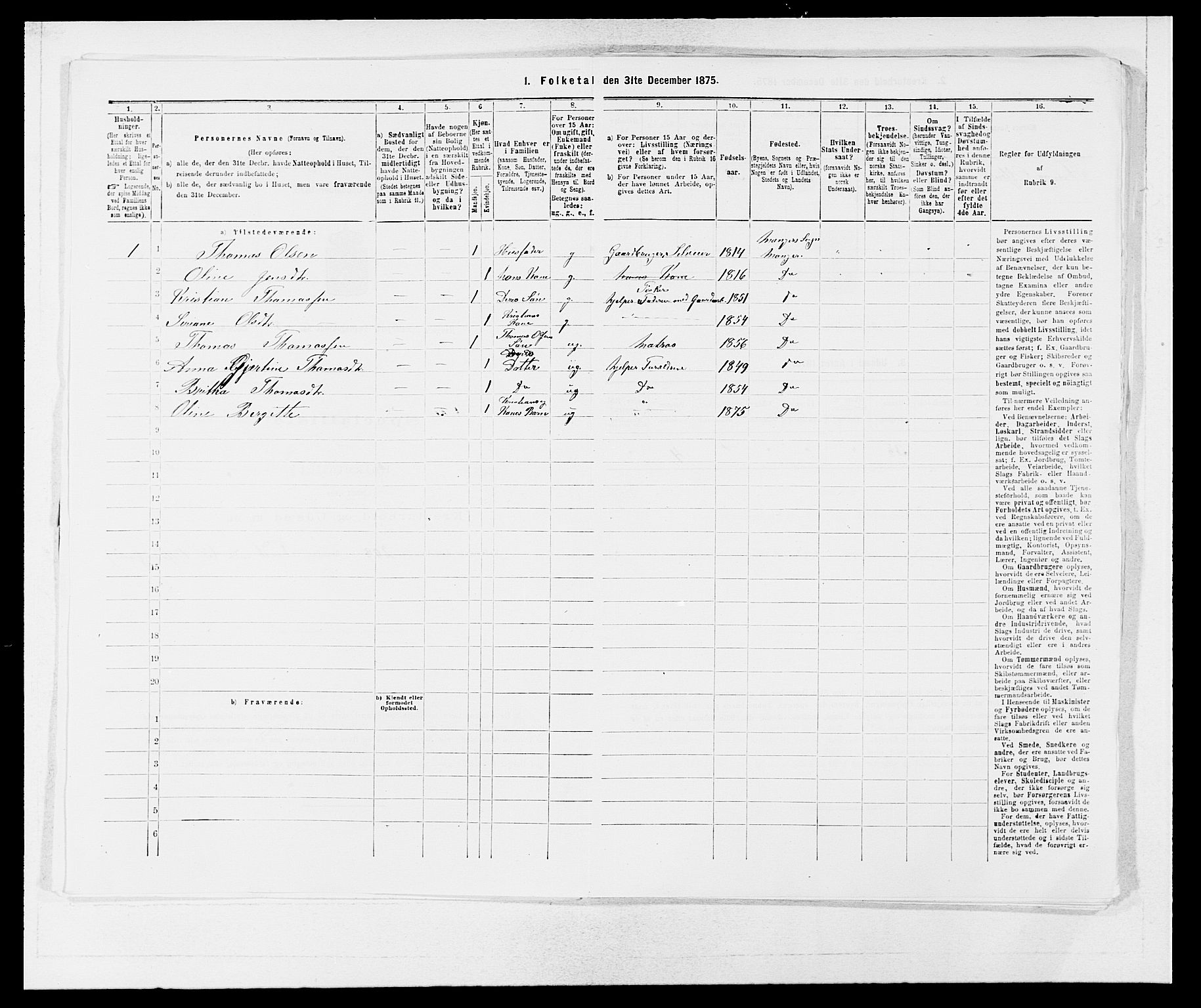 SAB, 1875 census for 1261P Manger, 1875, p. 711