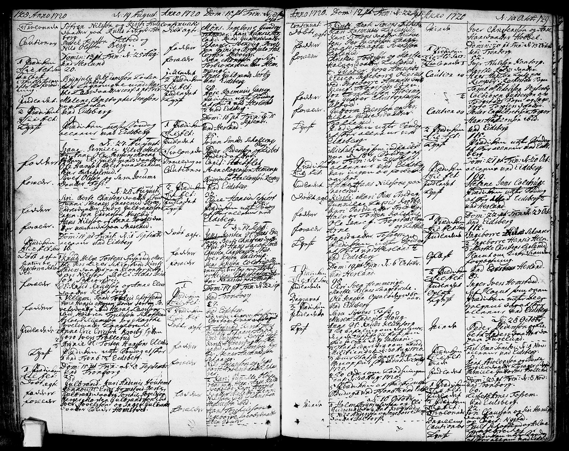 Eidsberg prestekontor Kirkebøker, SAO/A-10905/F/Fa/L0001: Parish register (official) no. I 1, 1710-1730, p. 148-149
