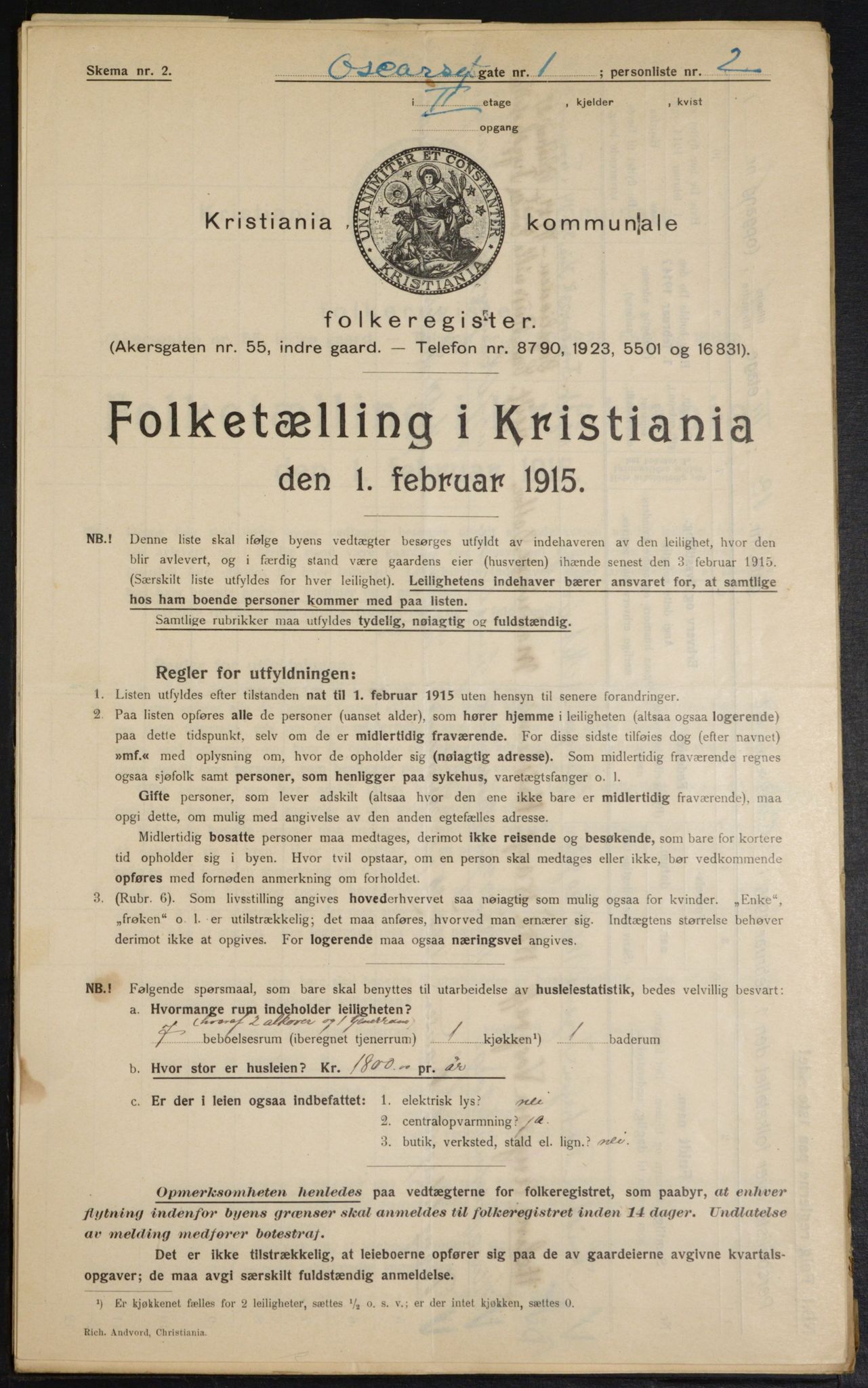 OBA, Municipal Census 1915 for Kristiania, 1915, p. 75540