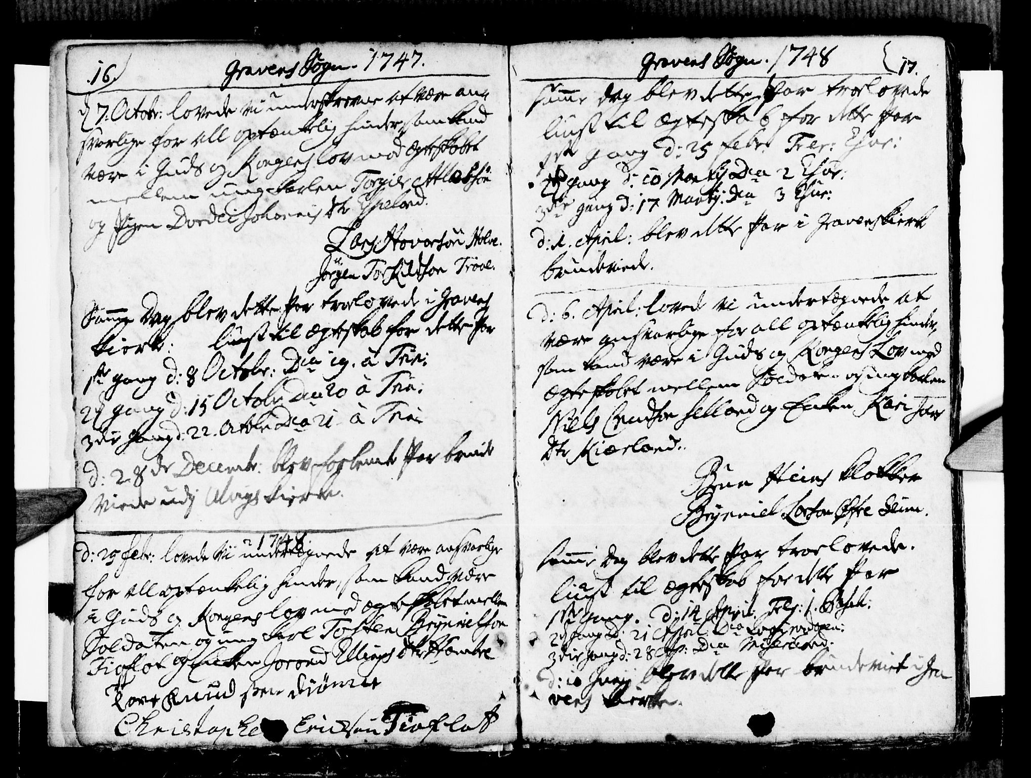 Ulvik sokneprestembete, SAB/A-78801/H/Haa: Parish register (official) no. A 9, 1743-1792, p. 16-17