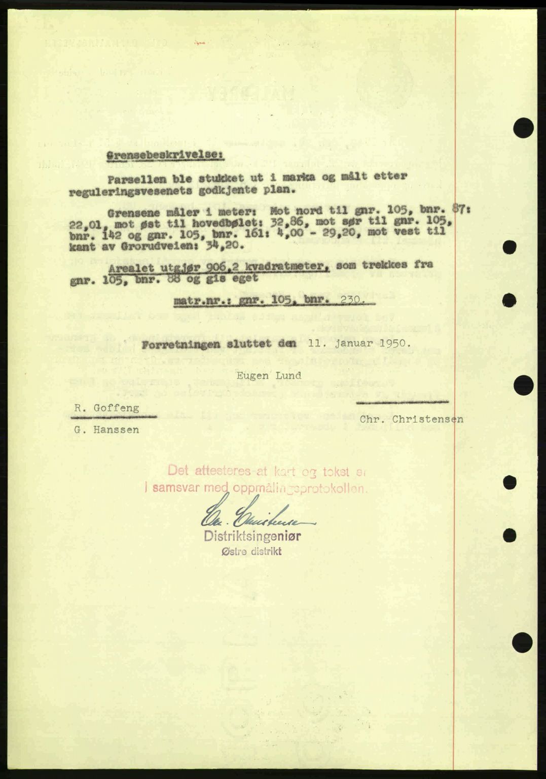 Oslo byskriverembete, AV/SAO-A-10227/G/Gb/Gbd/Gbda/L0017: Mortgage book no. A215, 1949-1950, Diary no: : 1145/1950