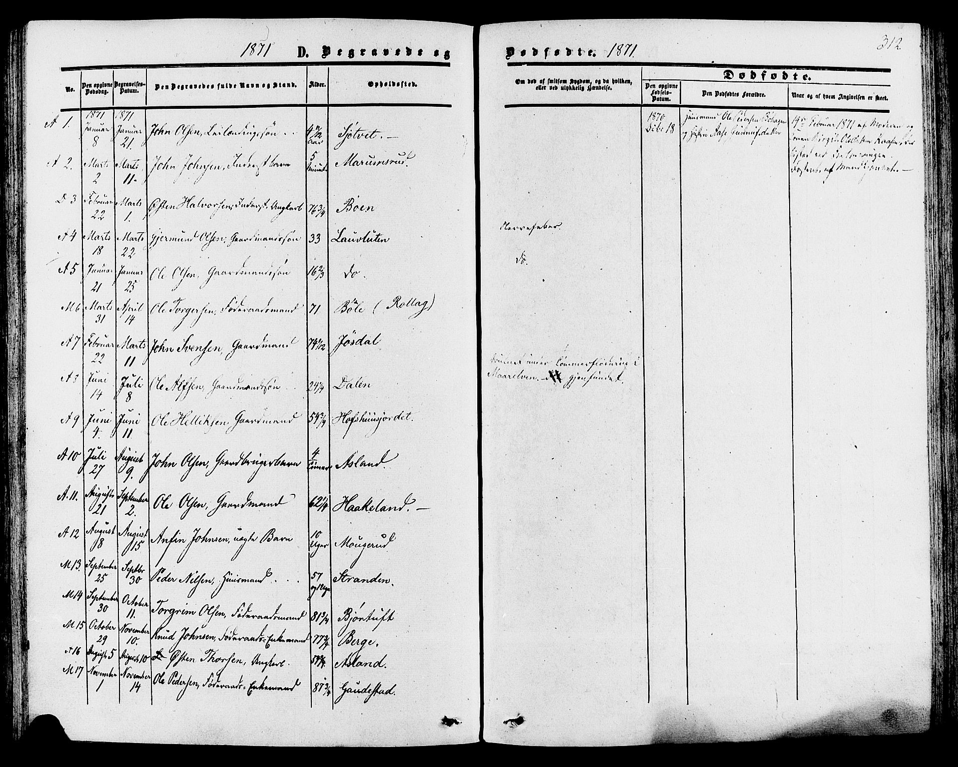 Tinn kirkebøker, AV/SAKO-A-308/F/Fa/L0006: Parish register (official) no. I 6, 1857-1878, p. 312