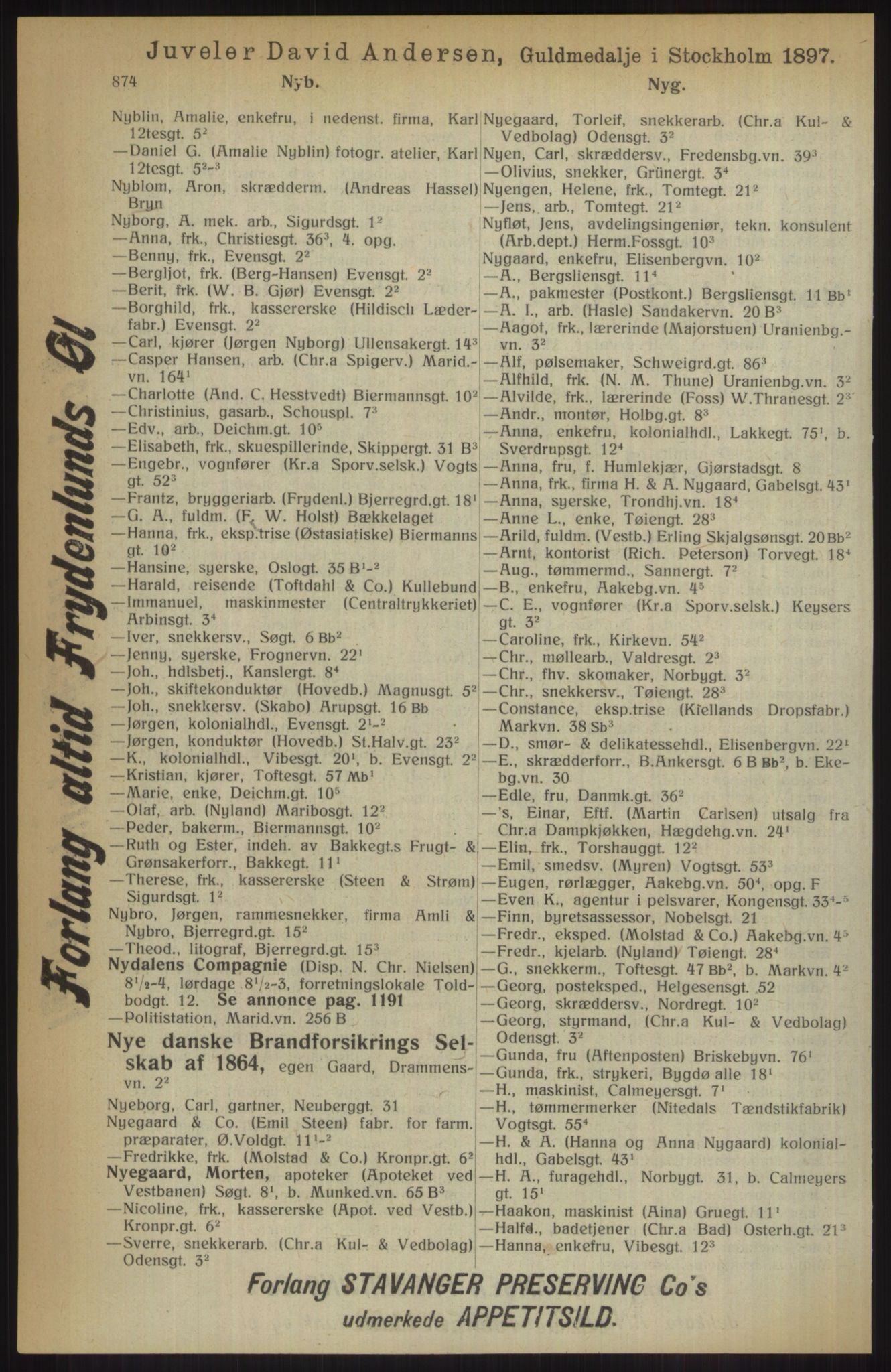 Kristiania/Oslo adressebok, PUBL/-, 1914, p. 874