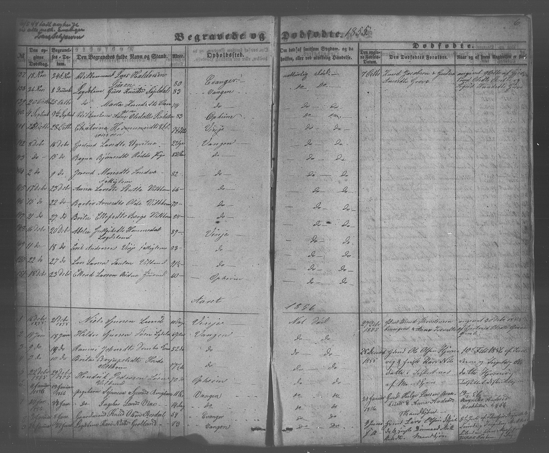 Voss sokneprestembete, AV/SAB-A-79001/H/Haa: Parish register (official) no. A 20, 1855-1886, p. 6