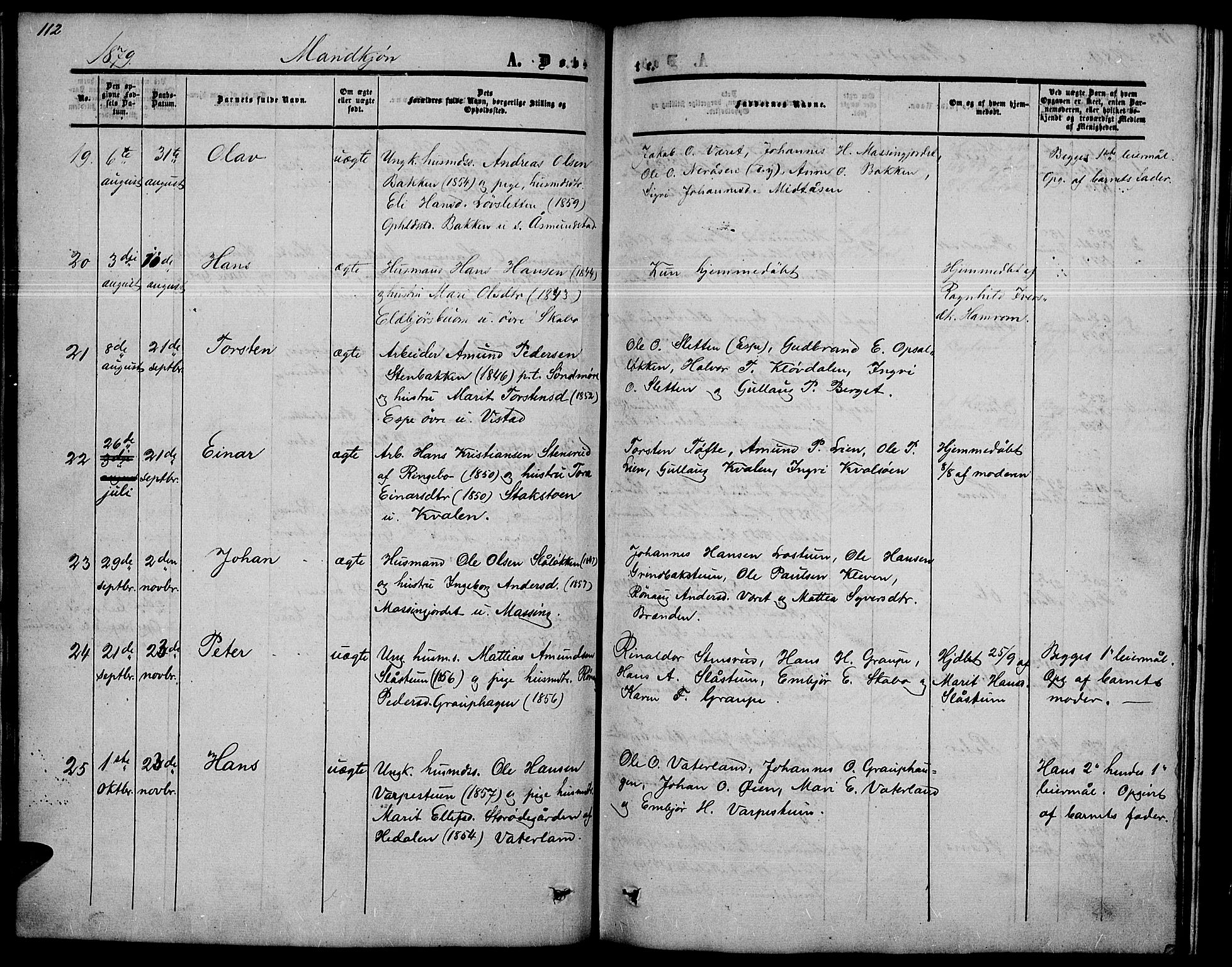 Nord-Fron prestekontor, AV/SAH-PREST-080/H/Ha/Hab/L0002: Parish register (copy) no. 2, 1851-1883, p. 112