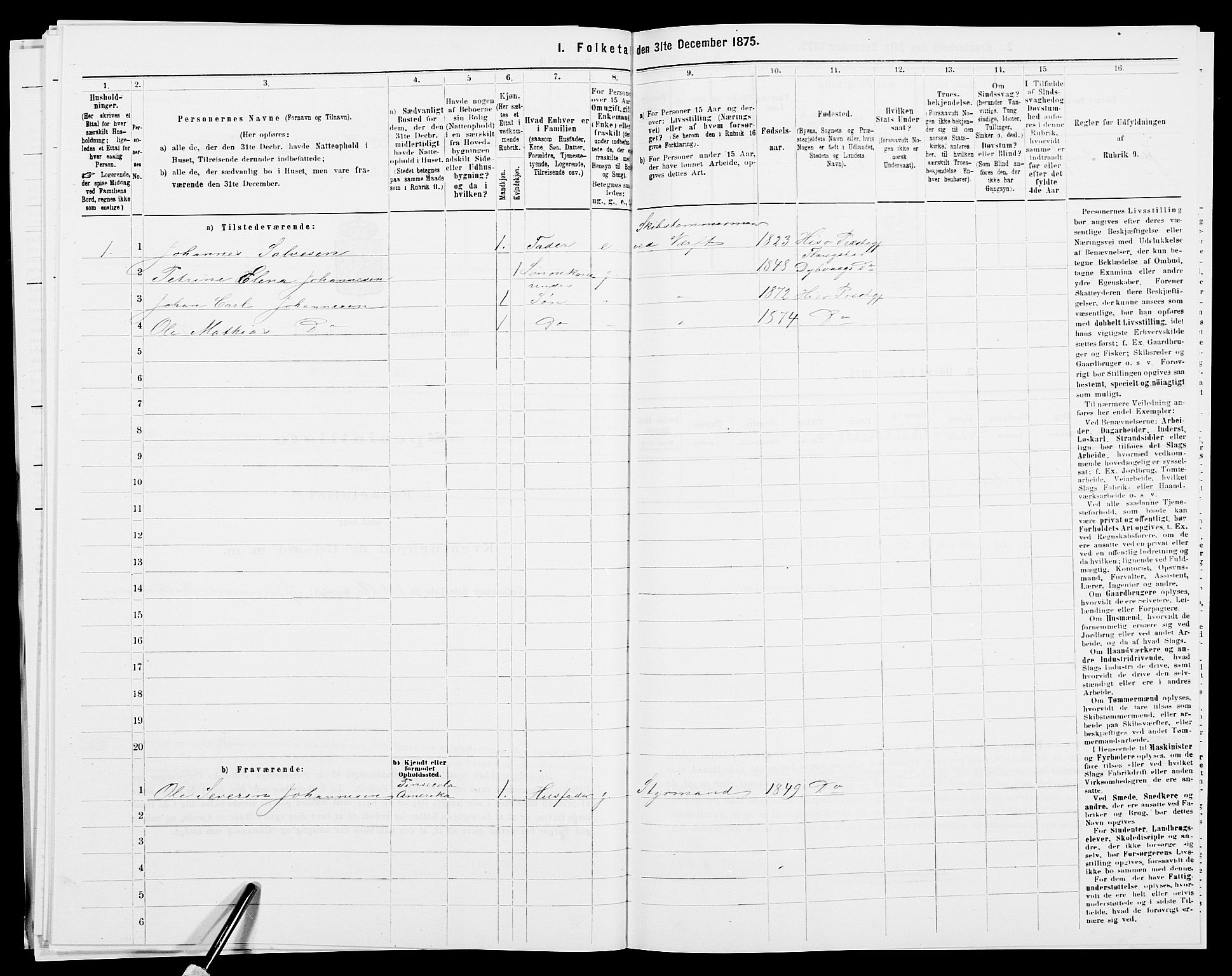 SAK, 1875 census for 0922P Hisøy, 1875, p. 377